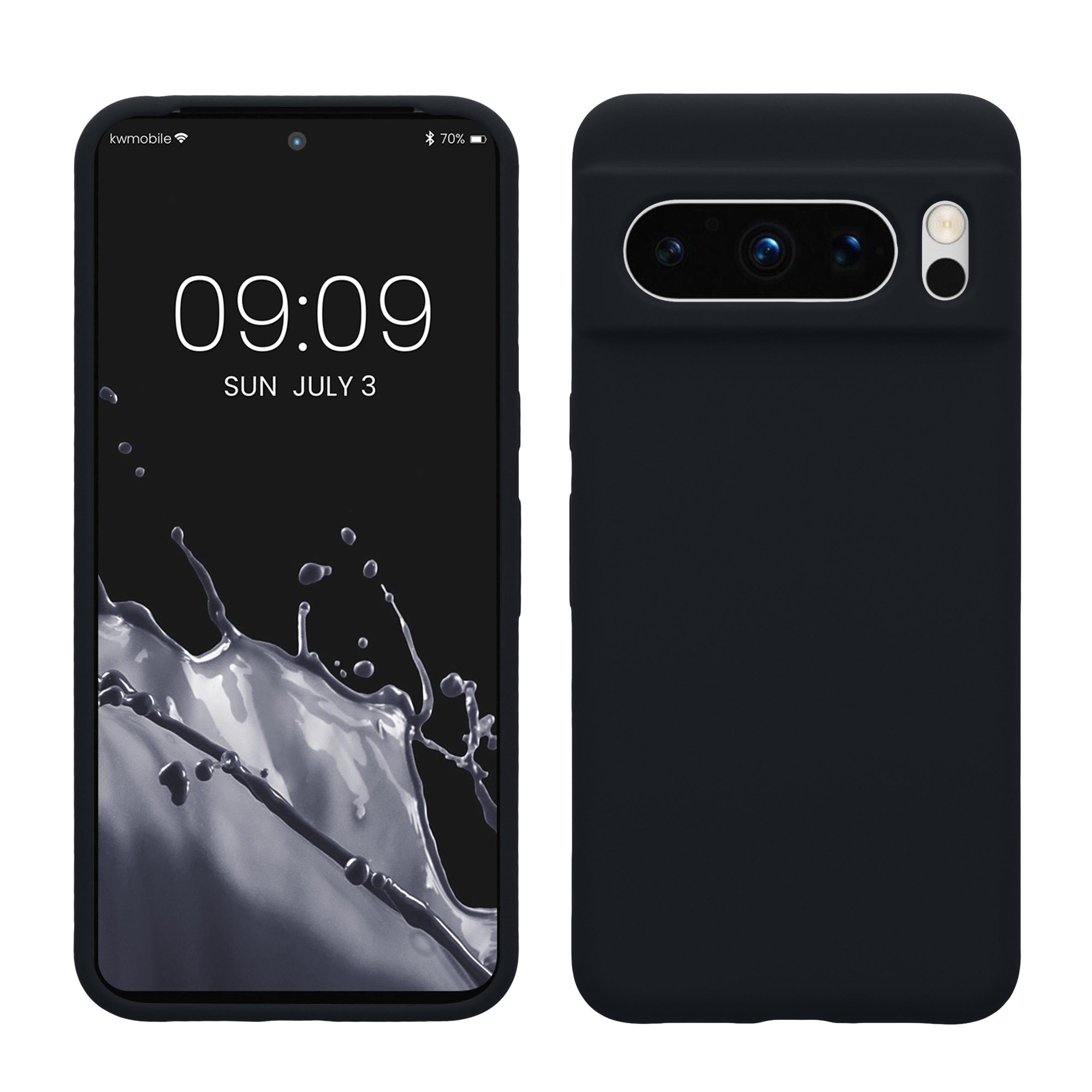 Gummierte Silikon Hülle für Google Pixel 8 Pro in Heidelbeerblau