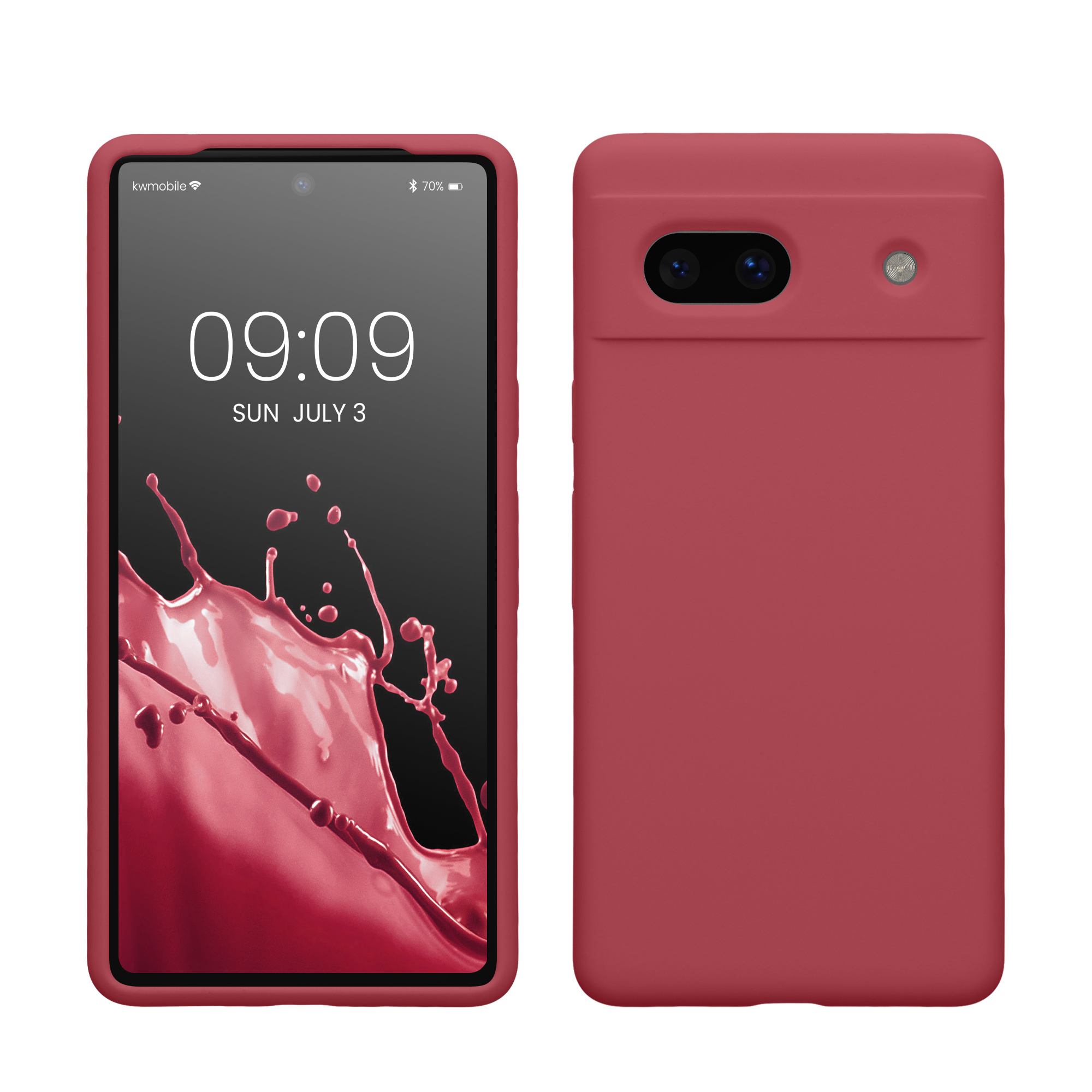 Gummierte Silikon Hülle für Google Pixel 7a in Dark Rose