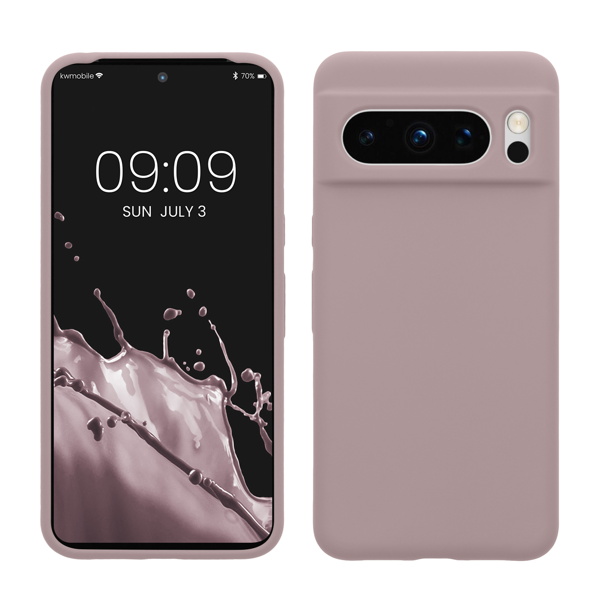 Gummierte Silikon Hülle für Google Pixel 8 Pro in Nude Lilac