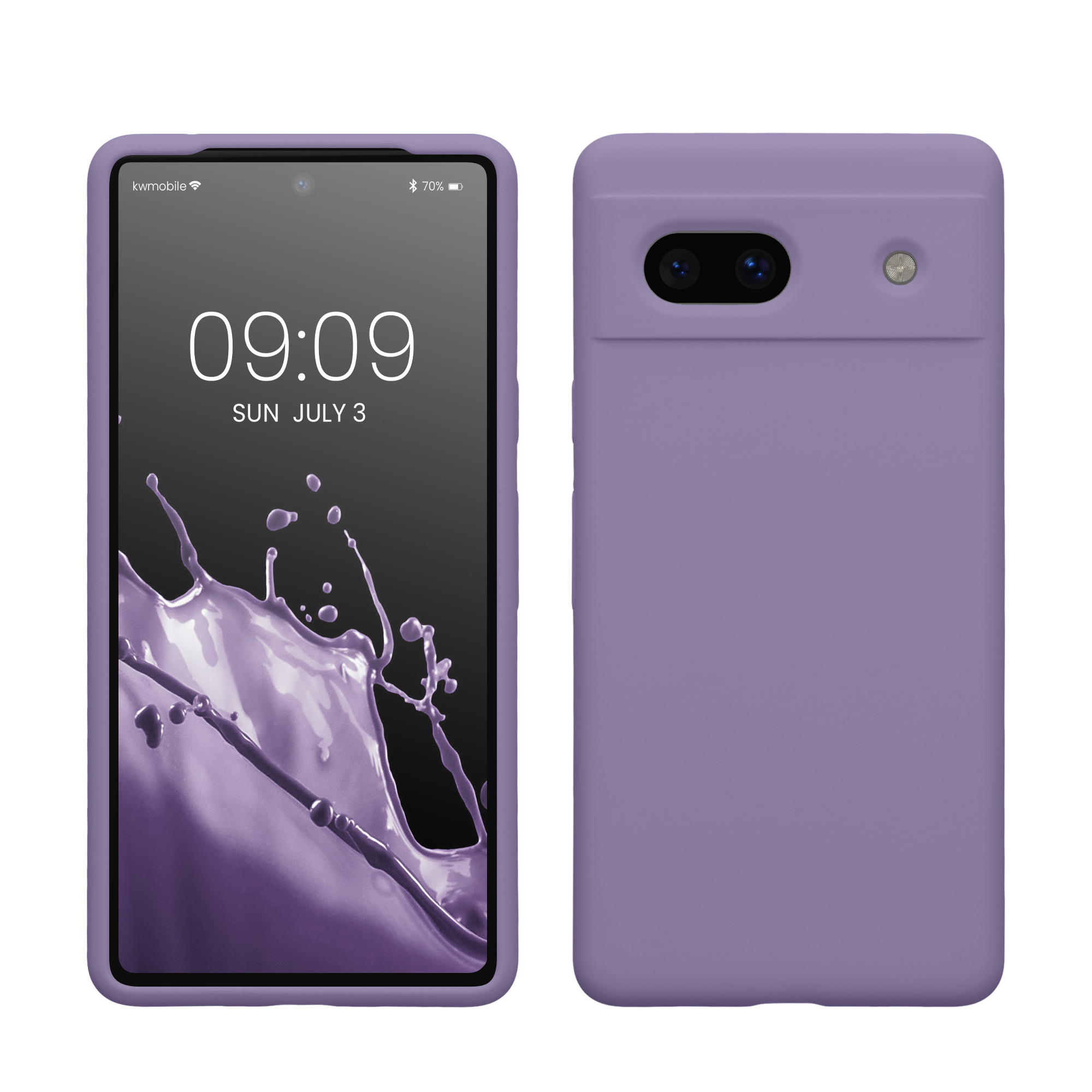 Cross selling Gummierte Silikon Hülle für Google Pixel 7a in Veilchen Lila