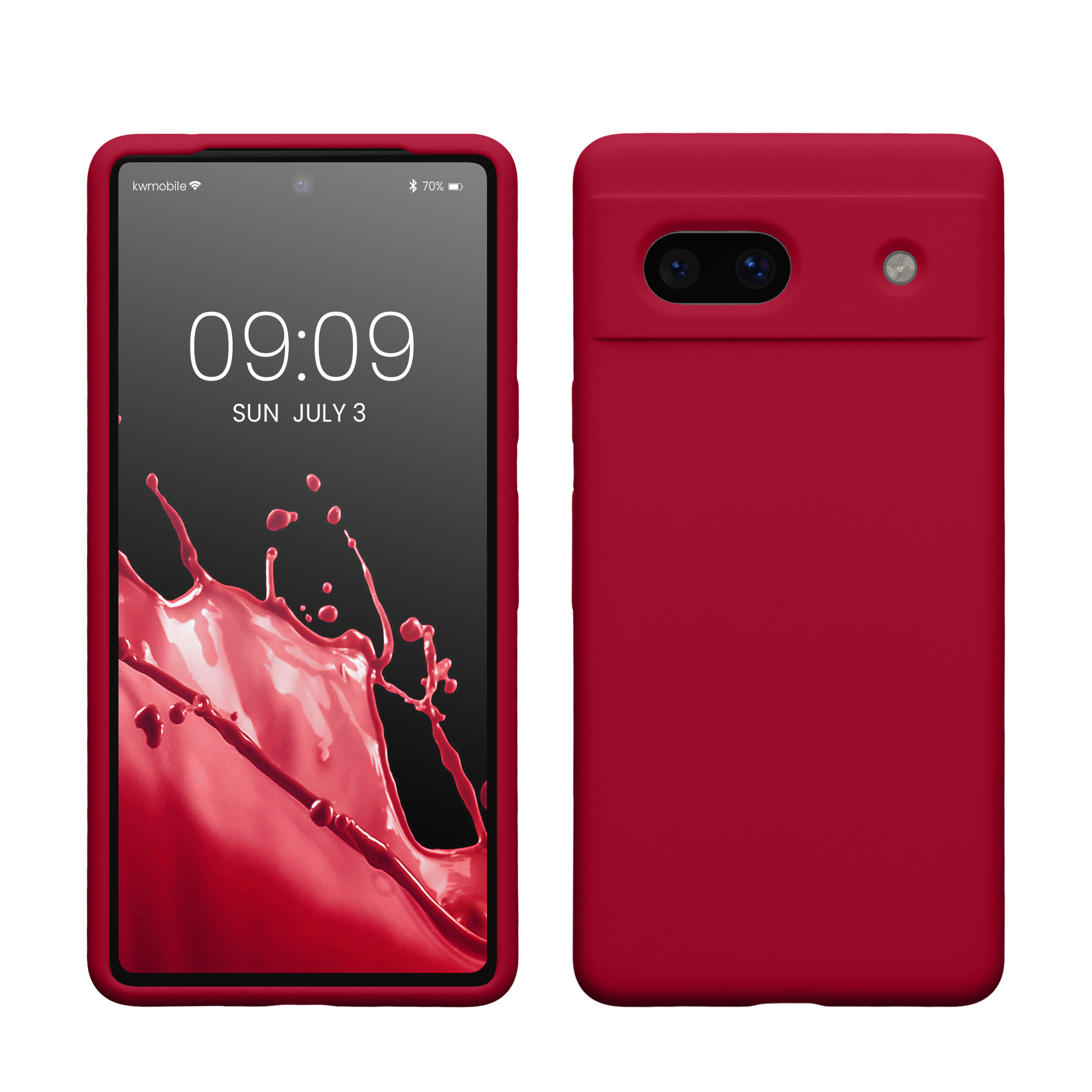 Gummierte Silikon Hülle für Google Pixel 7a in Fuchsia matt