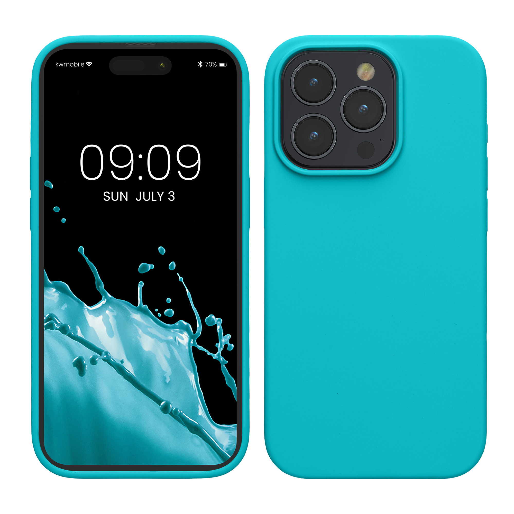 Gummierte Silikon Hülle für Apple iPhone 15 Pro Max in Cool Glacier