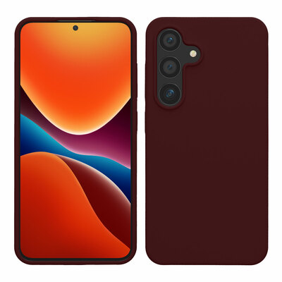 Gummierte Silikon Hülle für Samsung Galaxy S24 in Bordeaux Violett