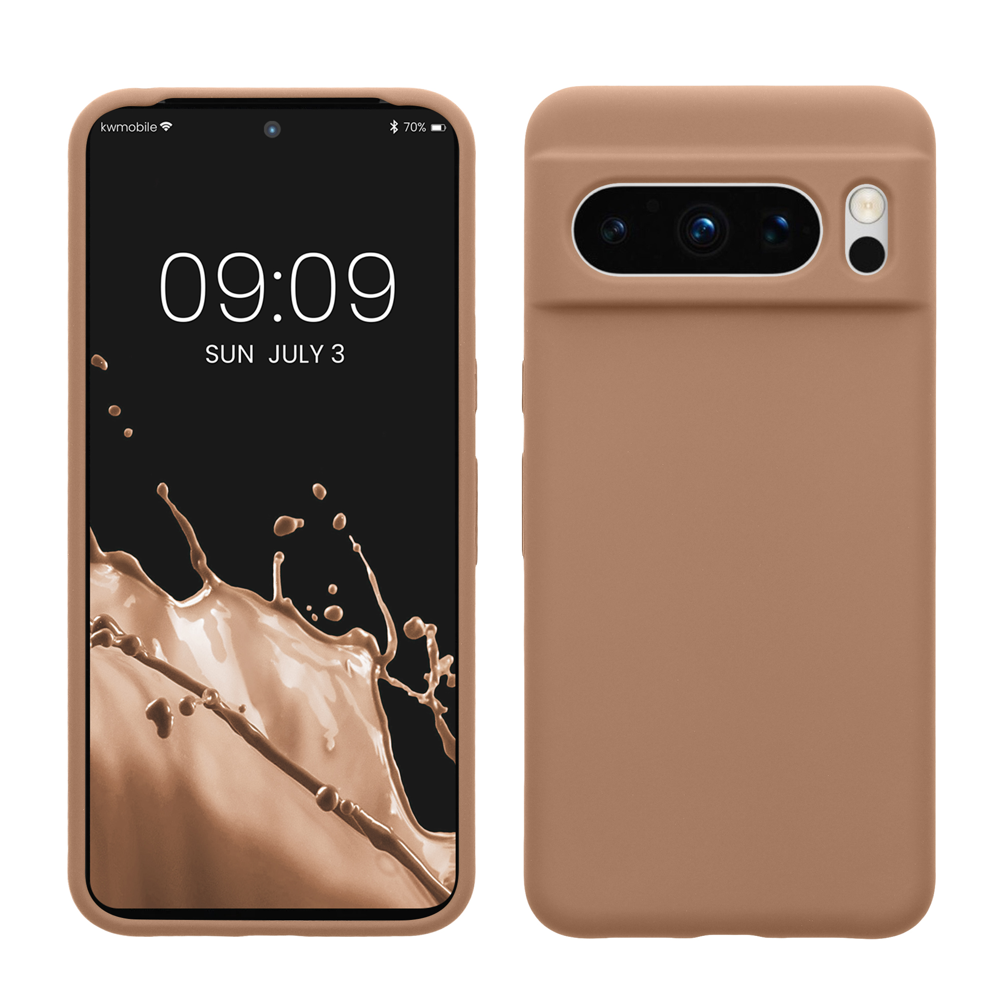 Gummierte Silikon Hülle für Google Pixel 8 Pro in Cappuccino
