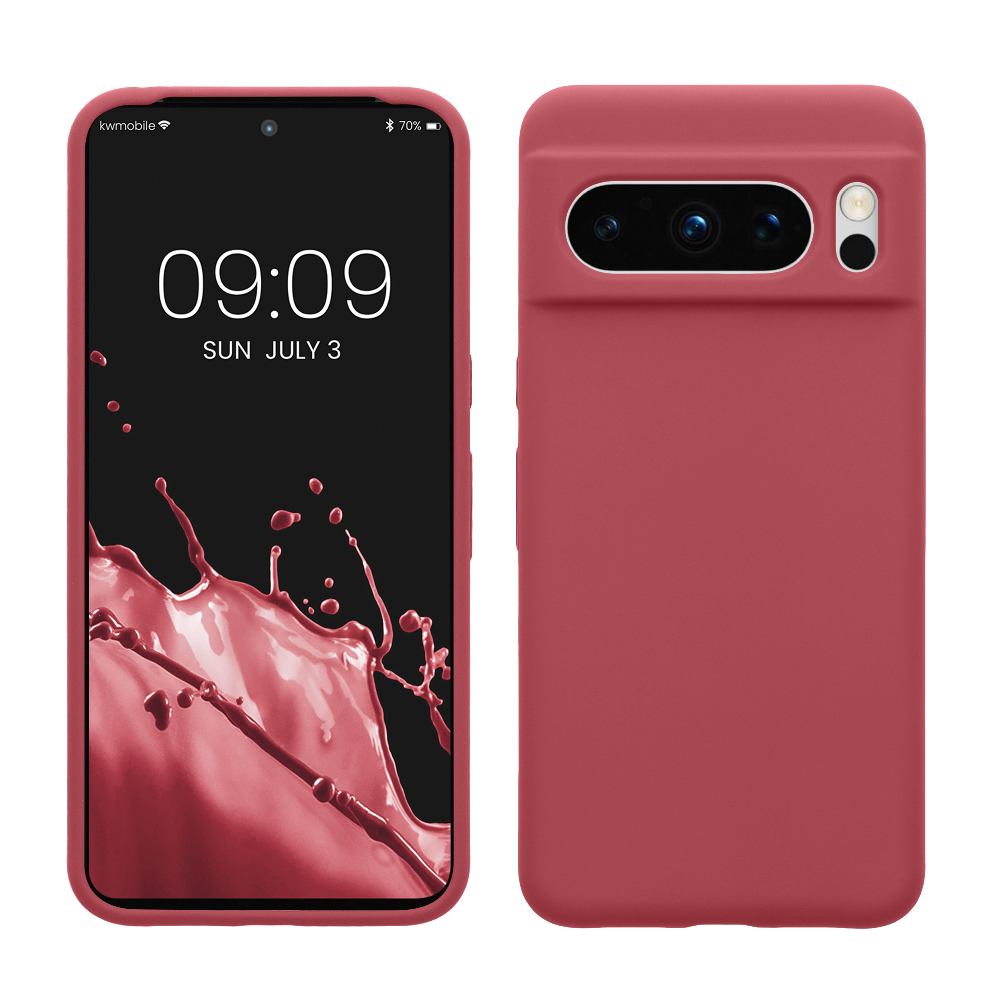 Gummierte Silikon Hülle für Google Pixel 8 Pro in Dark Rose