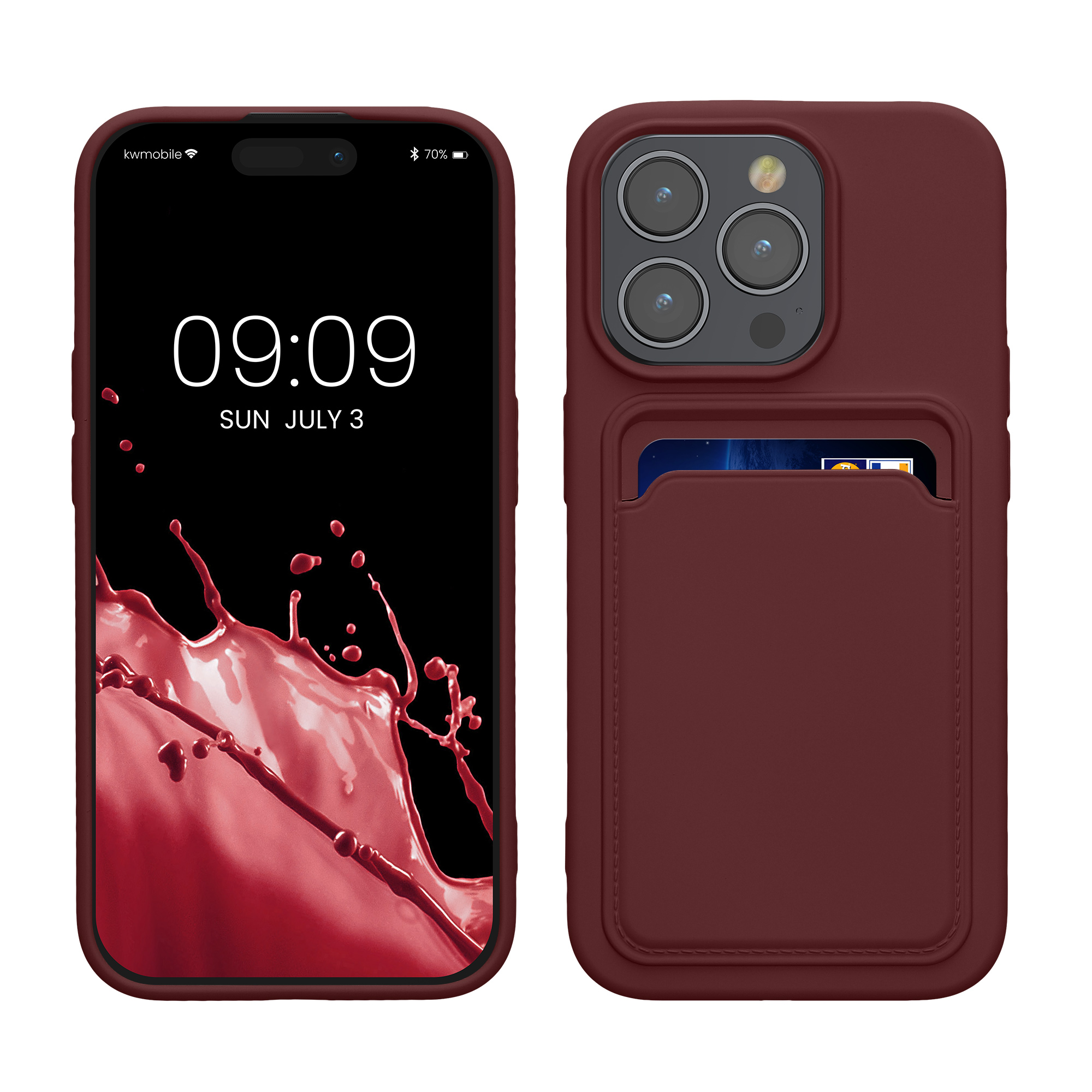 TPU Hülle mit Kartenfach für Apple iPhone 15 Pro Tawny Red