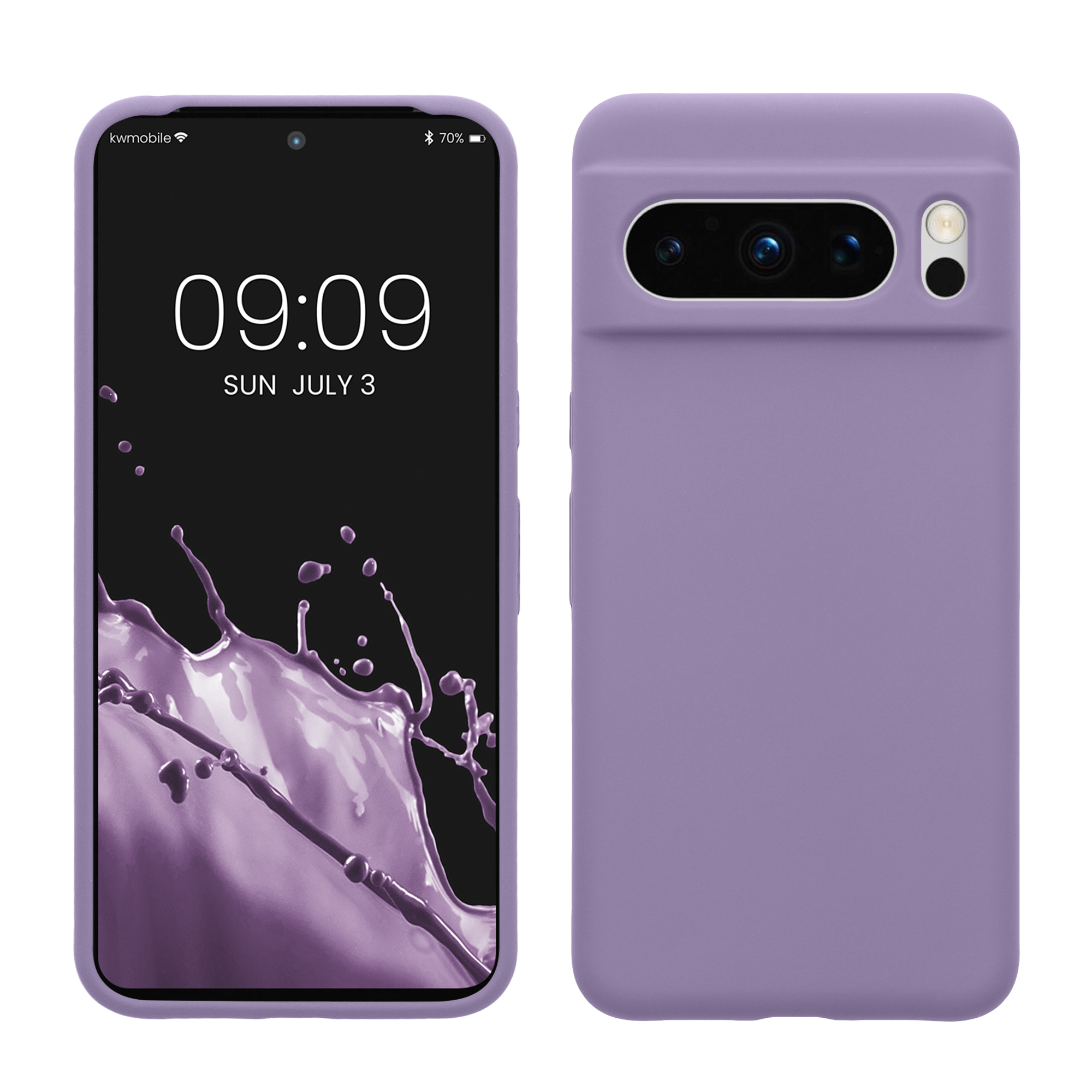 Gummierte Silikon Hülle für Google Pixel 8 Pro in Veilchen Lila