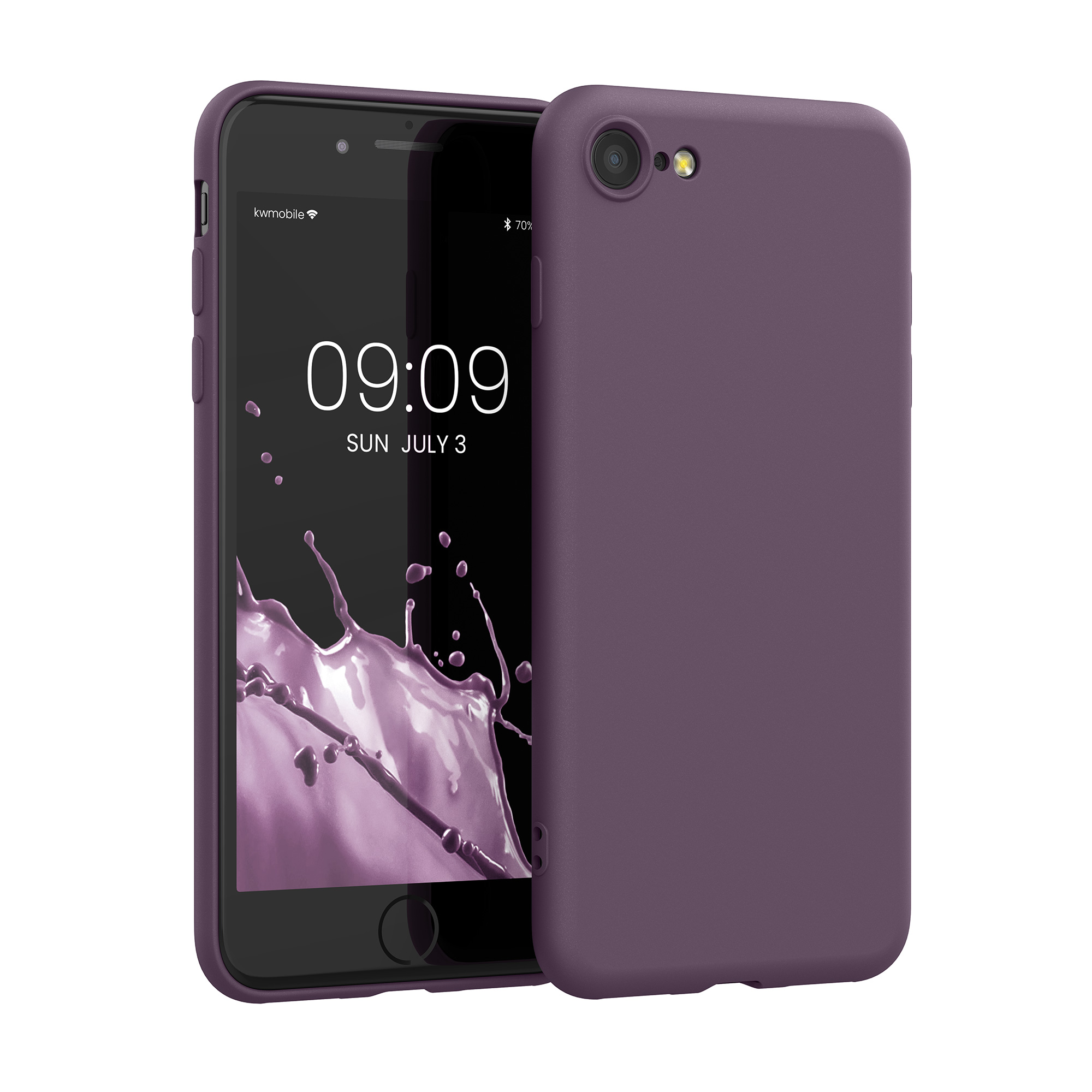 Cross selling Slim Gummierte Silikon Hülle für Apple iPhone SE (2022) / iPhone SE (2020) / iPhone 8 / iPhone 7 in Helle Iris
