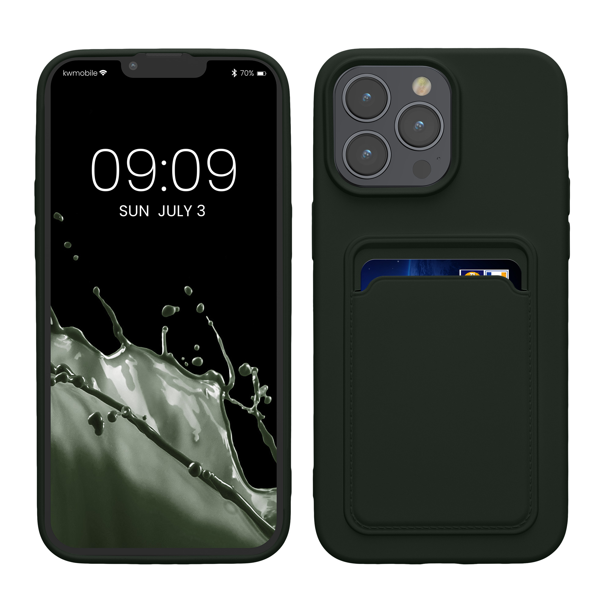 TPU Hülle mit Kartenfach für Apple iPhone 15 Pro Max Dunkelgrün