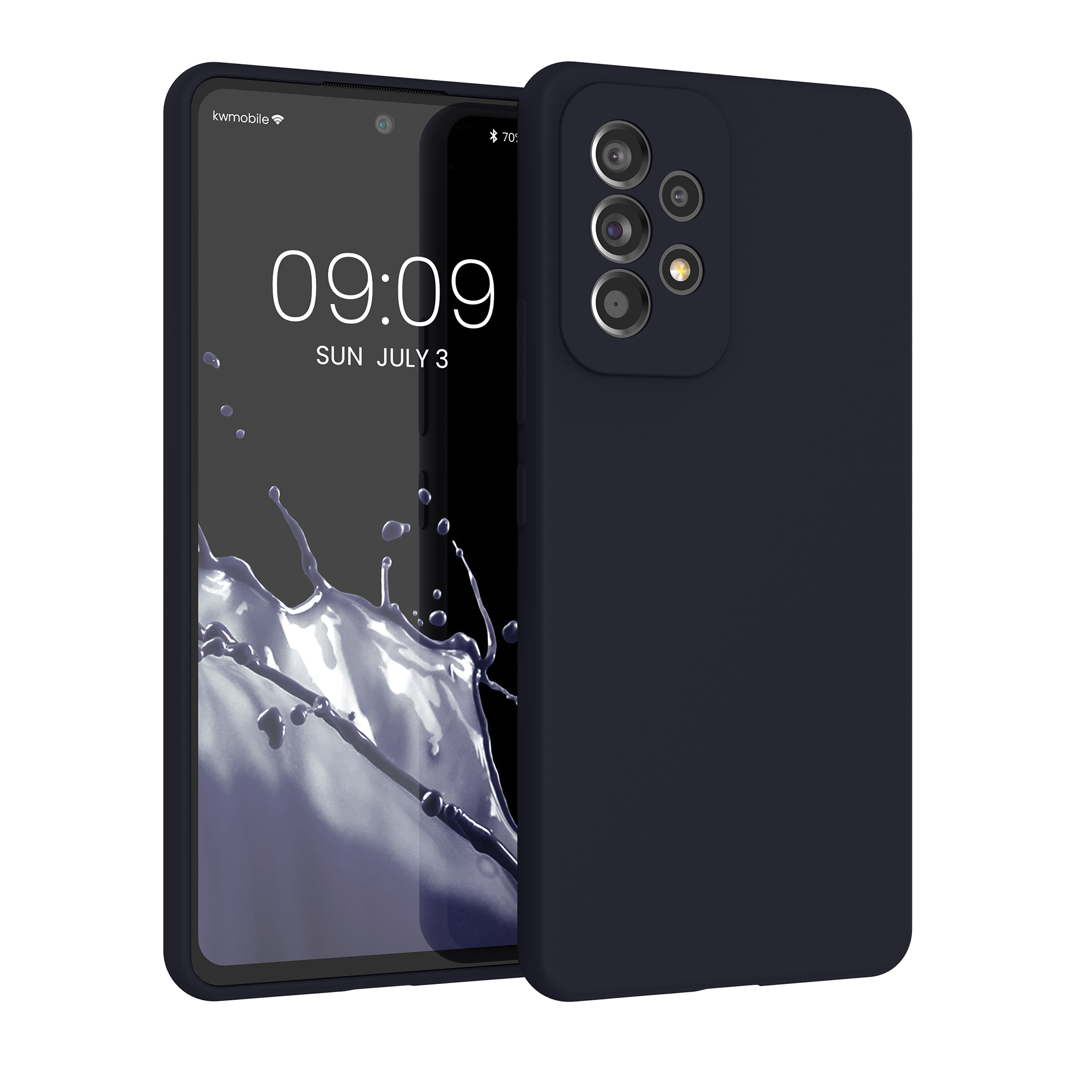 Gummierte Silikon Hülle für Samsung Galaxy A53 5G in Deep Ocean