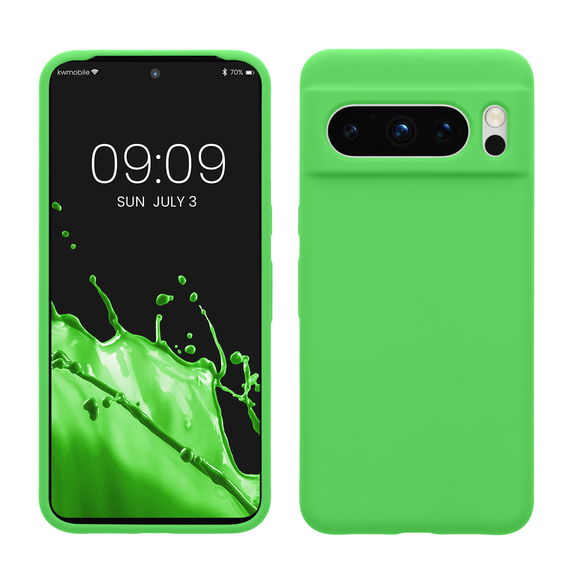 Gummierte Silikon Hülle für Google Pixel 8 Pro in Limettengrün