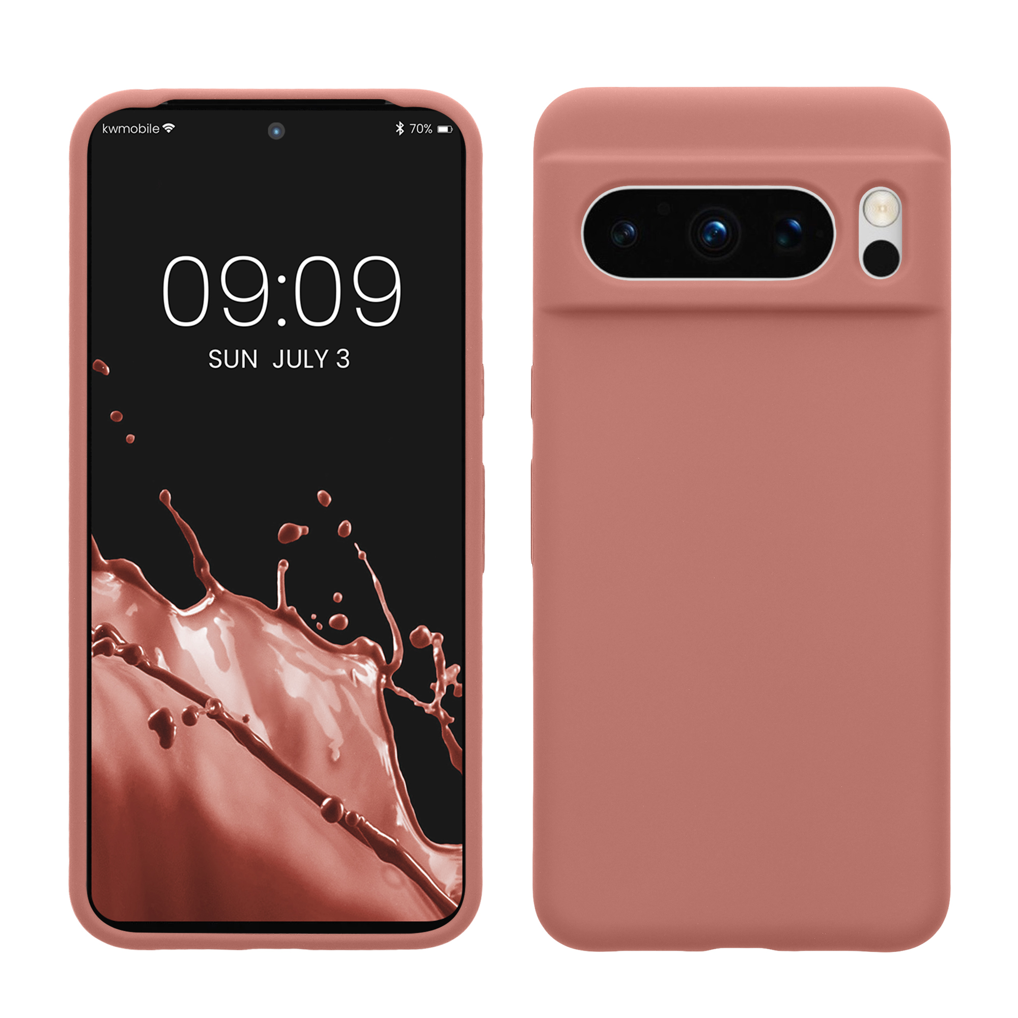 Gummierte Silikon Hülle für Google Pixel 8 Pro in Winter Rose