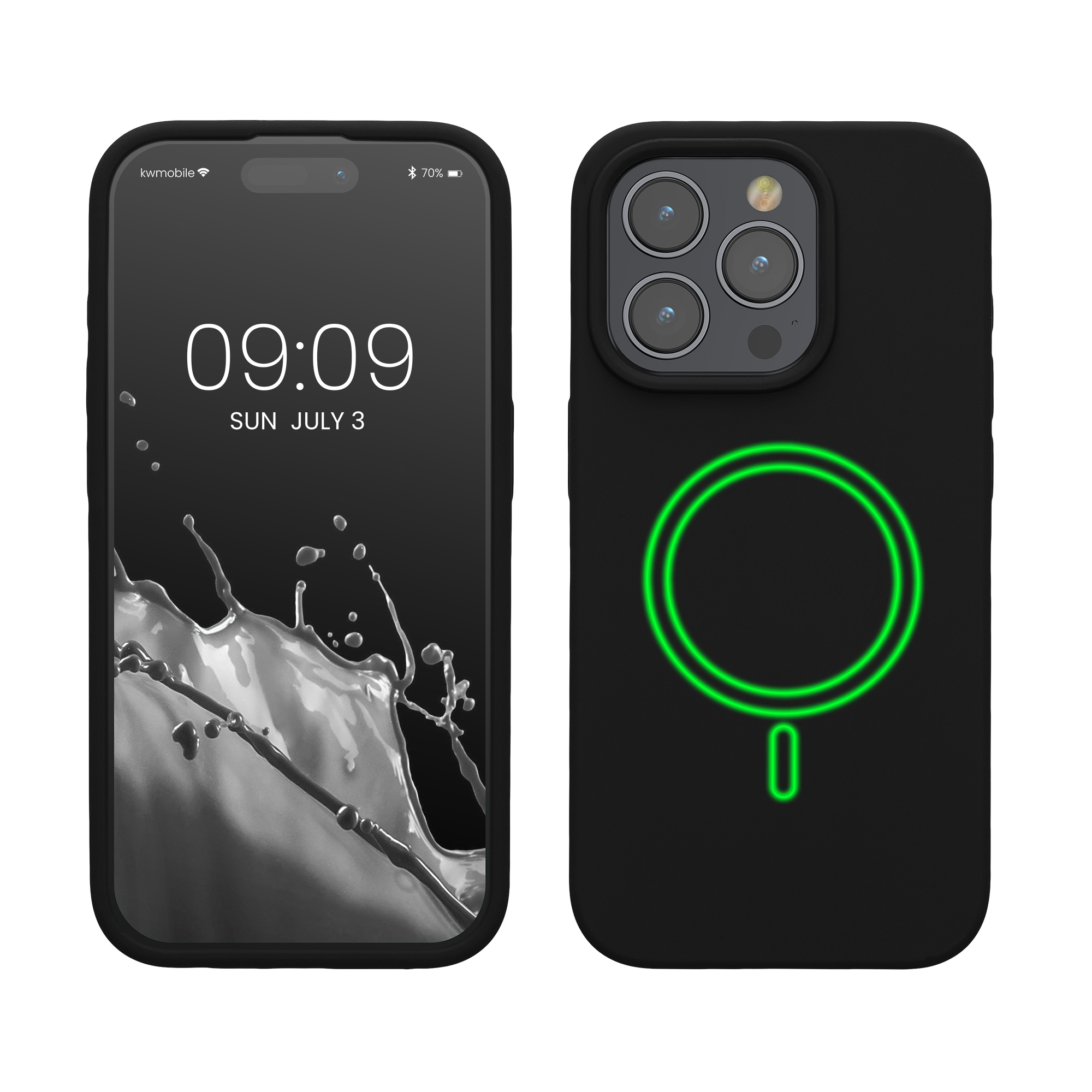 Magnetische Silikon Hülle für Apple iPhone 15 Pro Schwarz