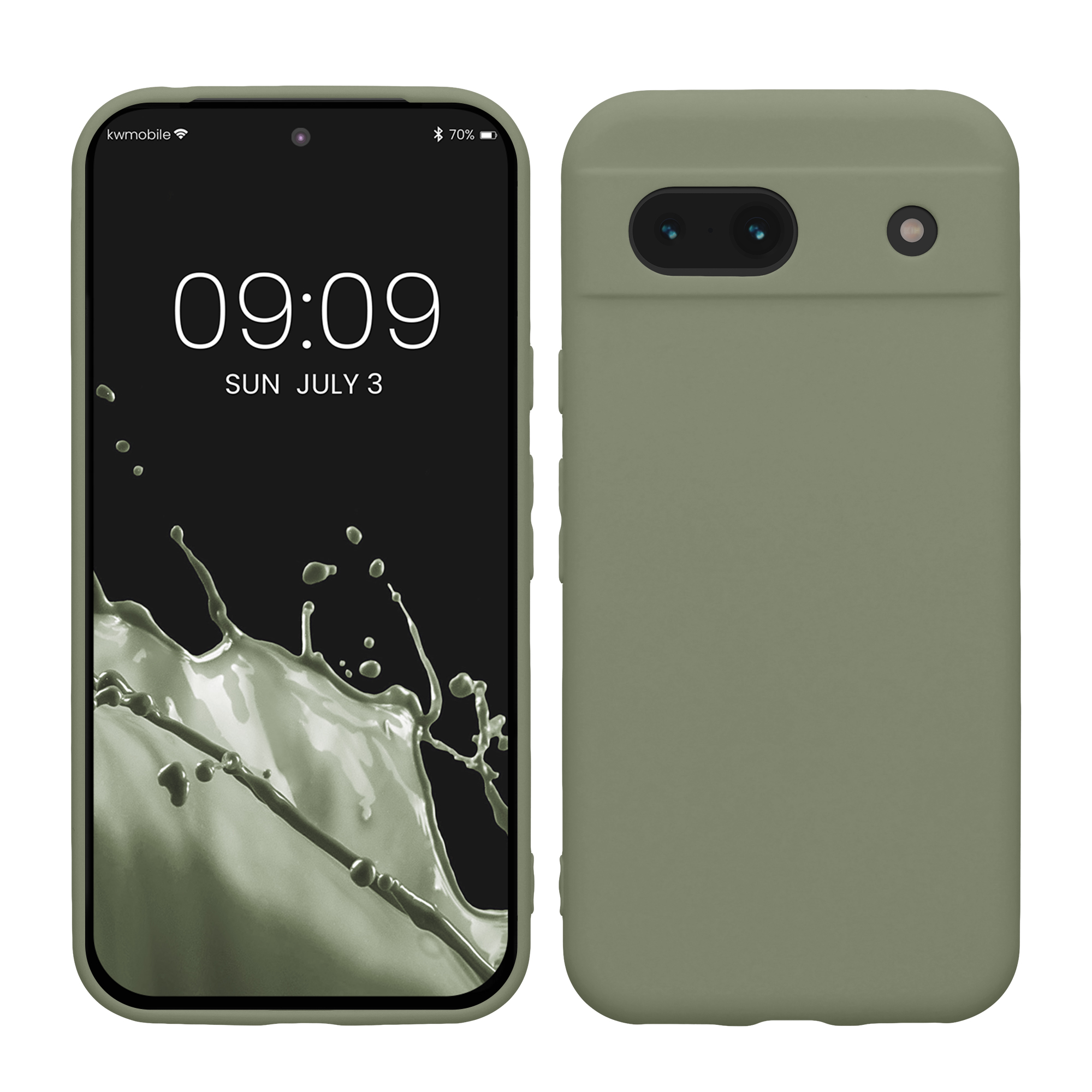 TPU Hülle mit Kameraschutz für Google Pixel 8a in Graugrün