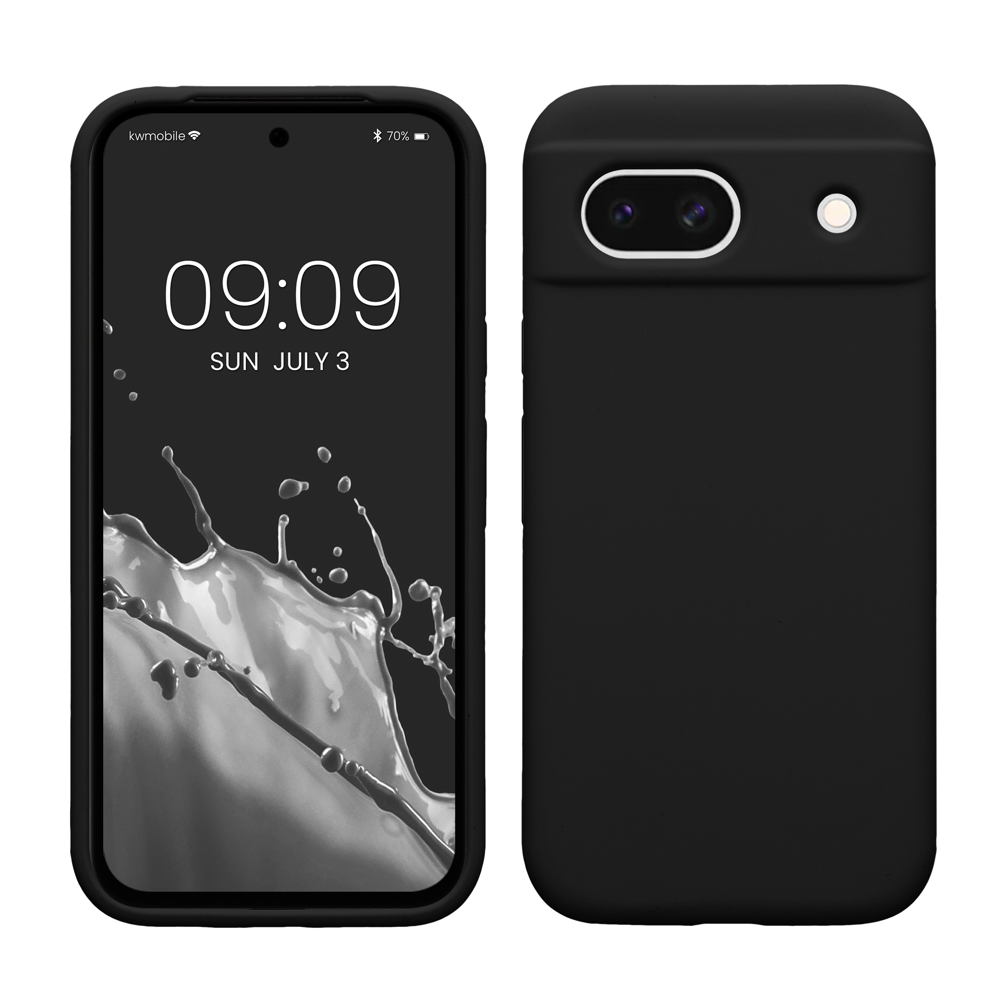 Gummierte Silikon Hülle für Google Pixel 8a in Schwarz