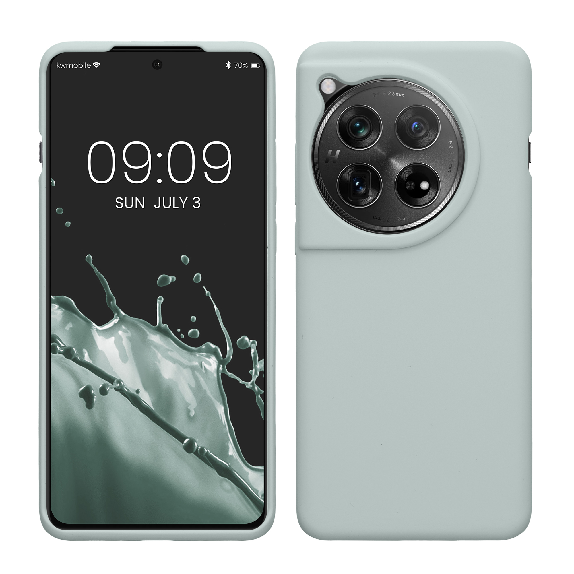 Gummierte Silikon Hülle für OnePlus 12 in Cool Mint