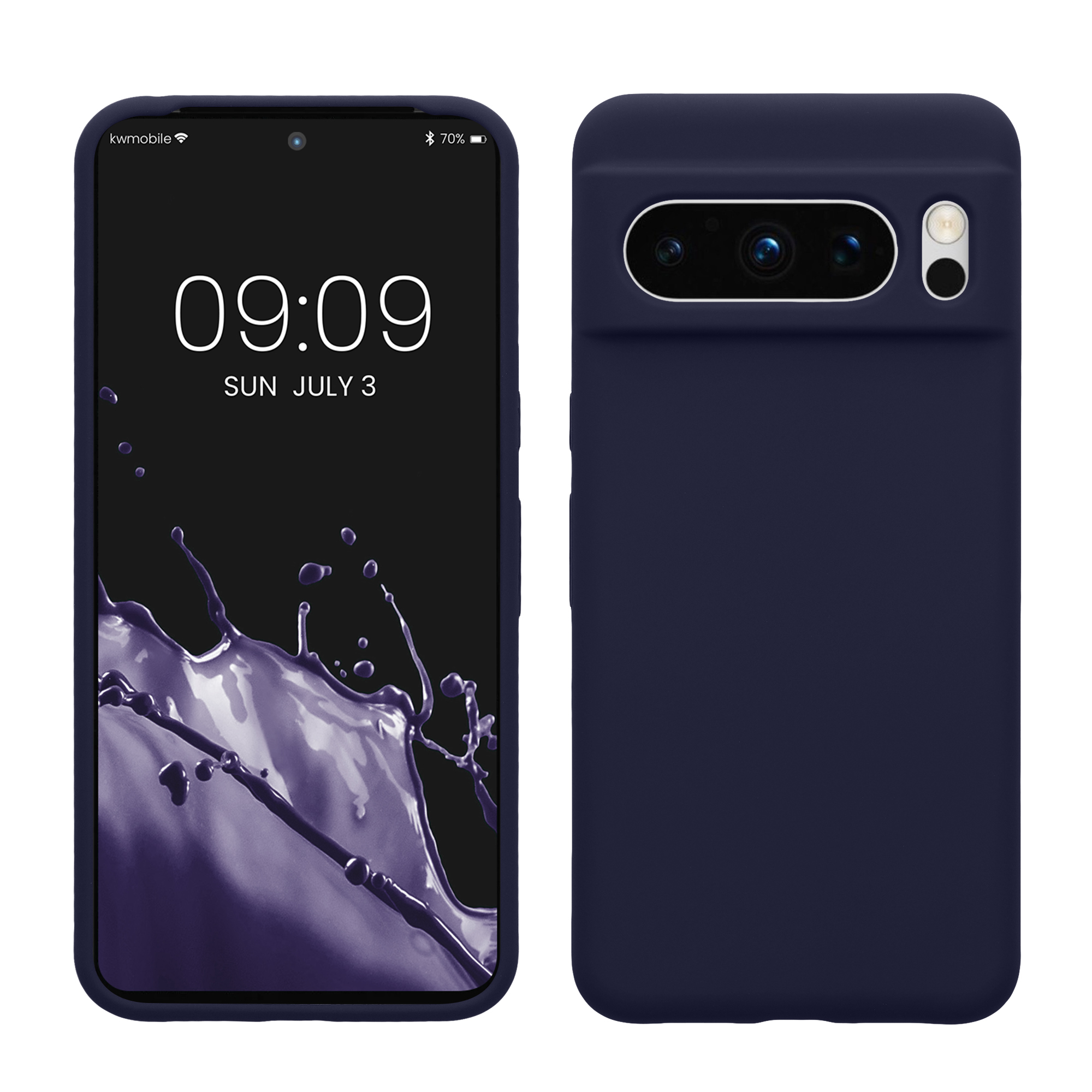 Gummierte Silikon Hülle für Google Pixel 8 Pro in Deep Ocean