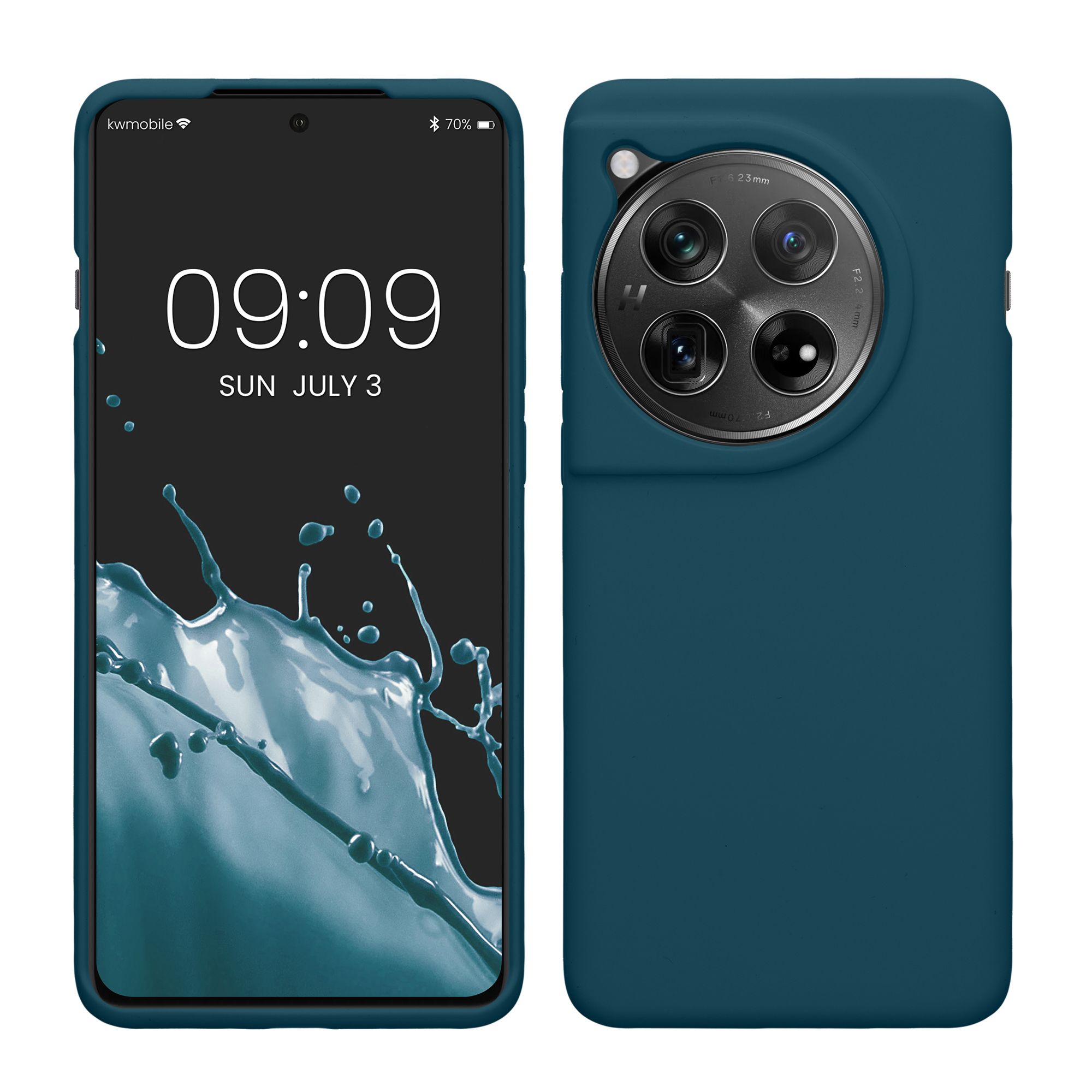 Gummierte Silikon Hülle für OnePlus 12 in Petrol