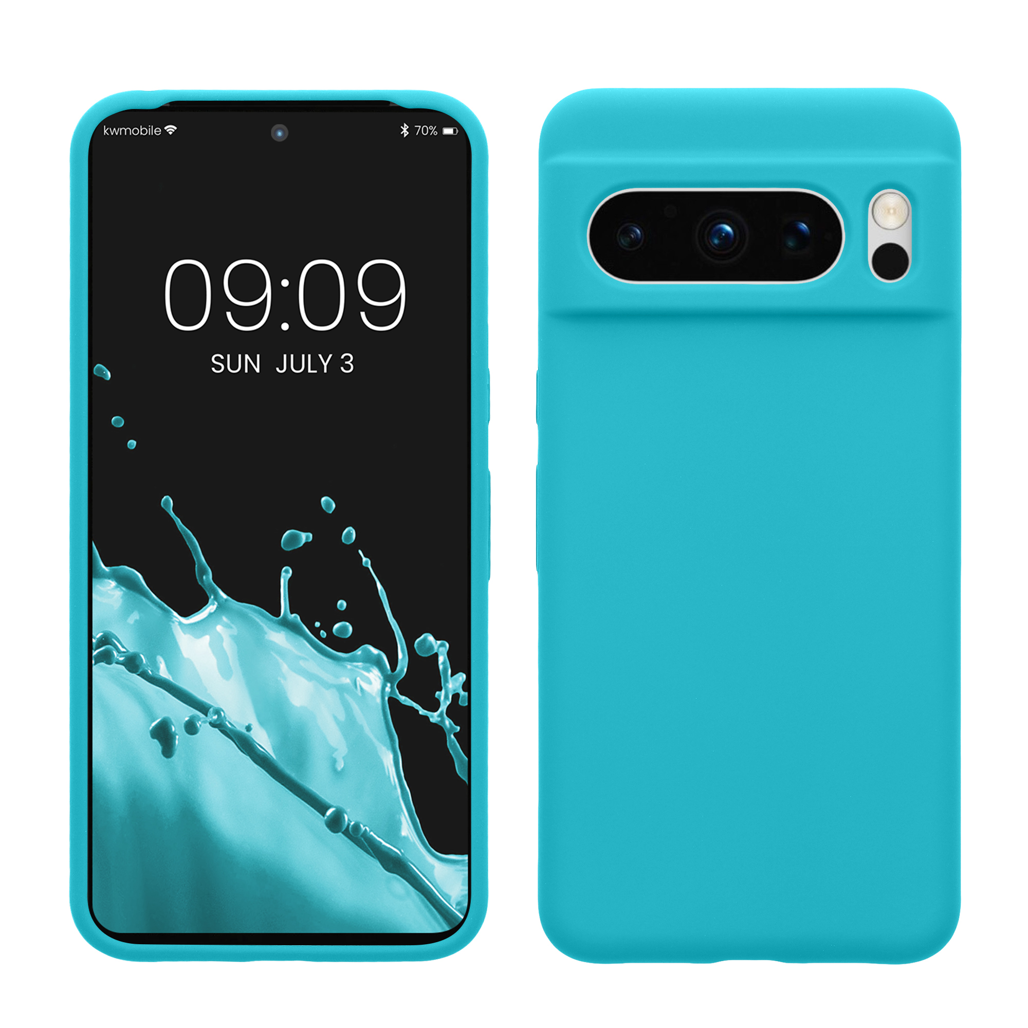 Gummierte Silikon Hülle für Google Pixel 8 Pro in Cool Glacier
