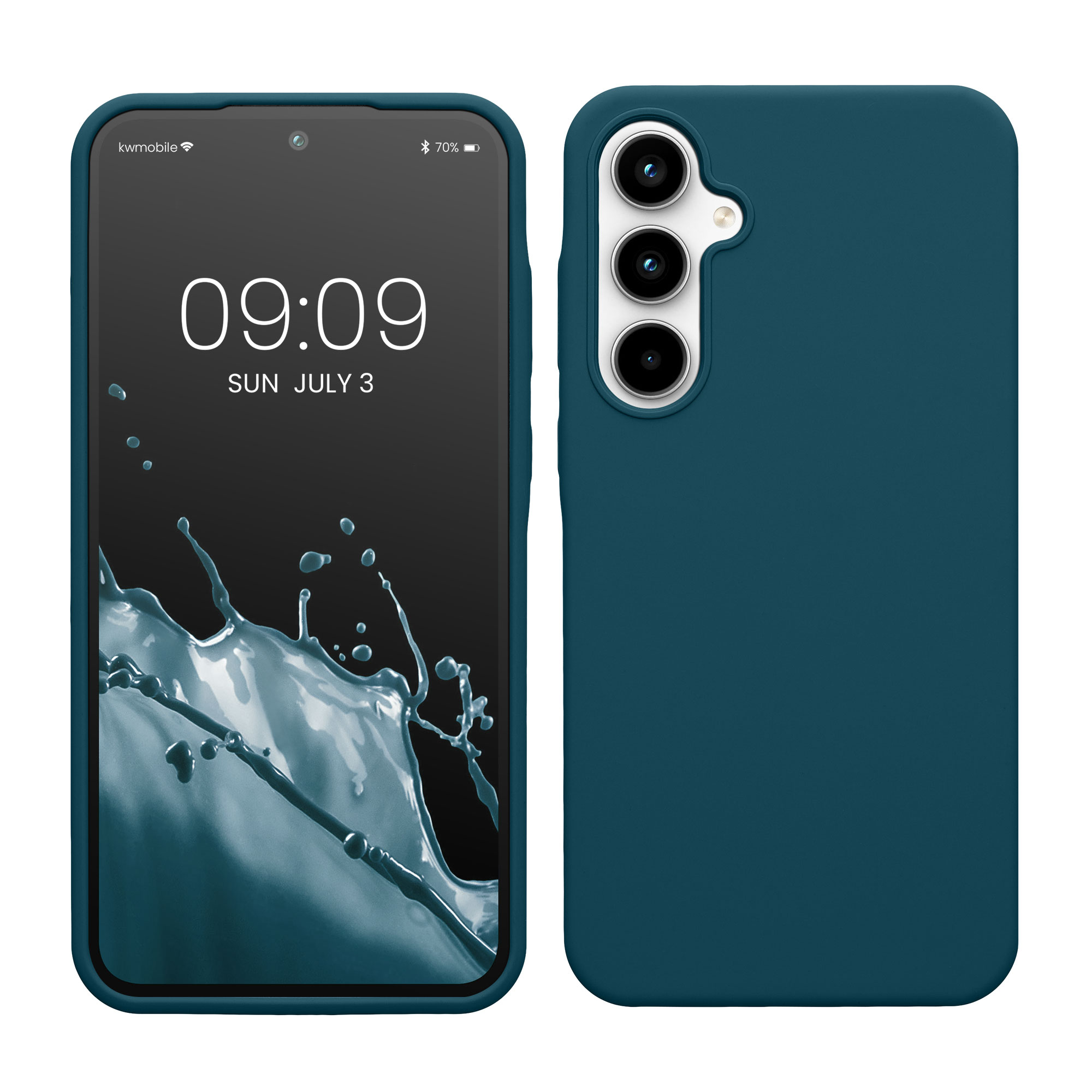 Gummierte Silikon Hülle für Samsung Galaxy A35 in Petrol matt