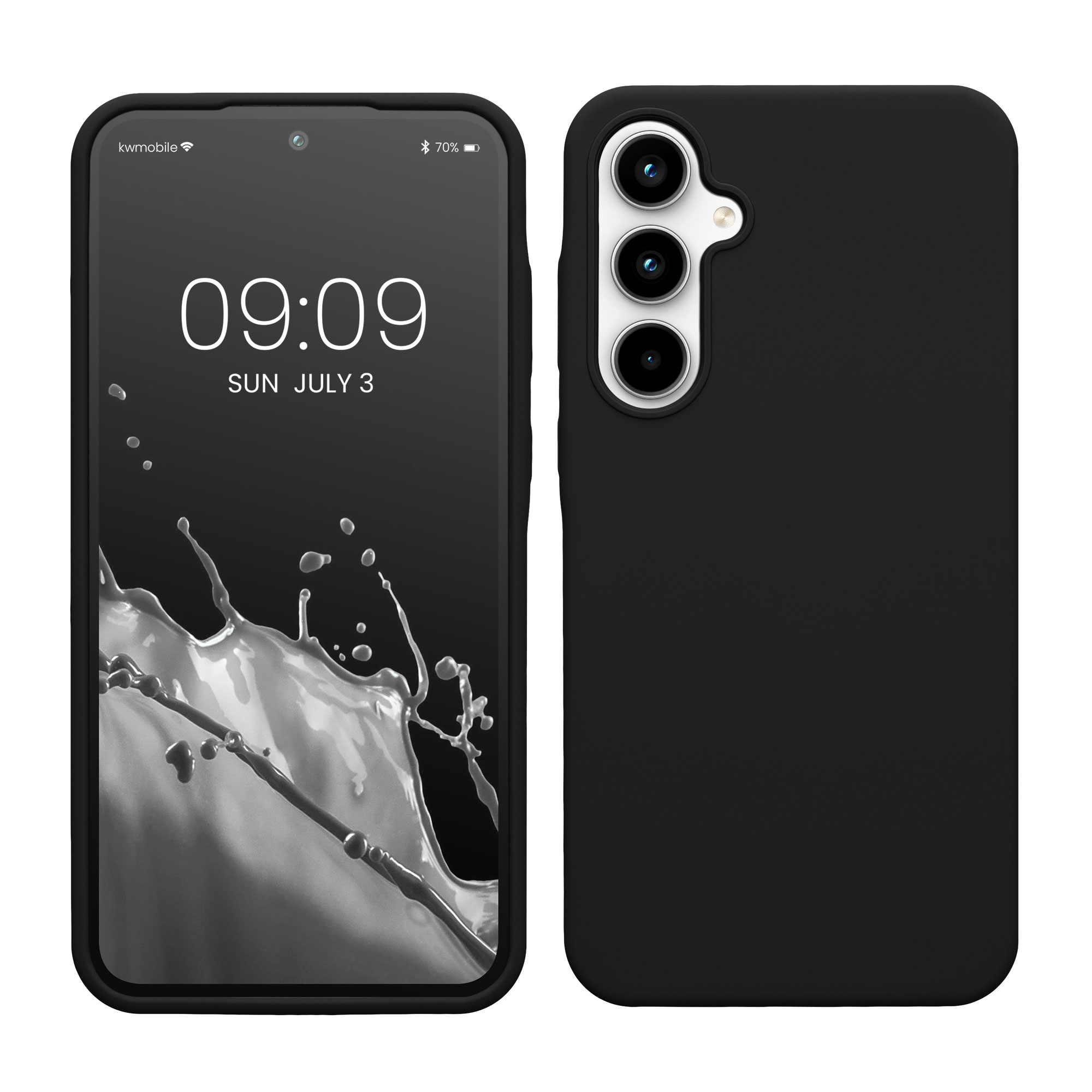 Gummierte Silikon Hülle für Samsung Galaxy A35 in Schwarz
