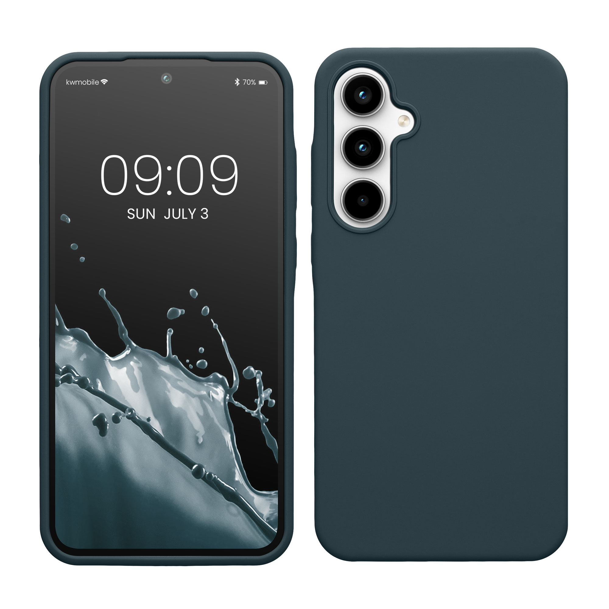 Gummierte Silikon Hülle für Samsung Galaxy A35 in Dunkler Schiefer