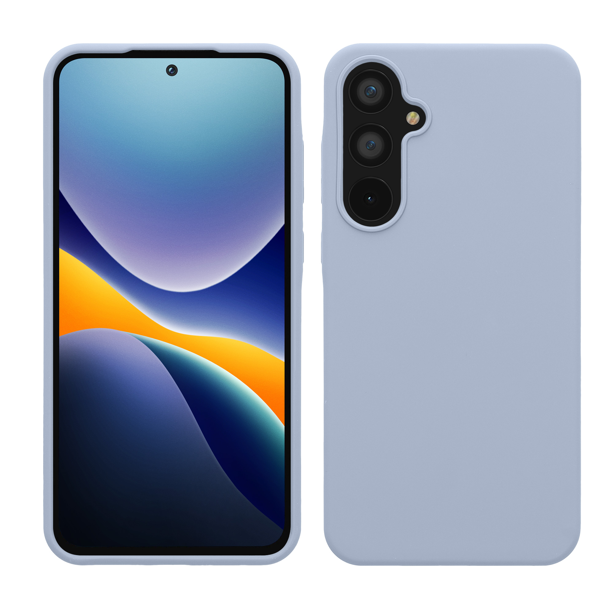 Gummierte Silikon Hülle für Samsung Galaxy A55 5G in Hellblau matt