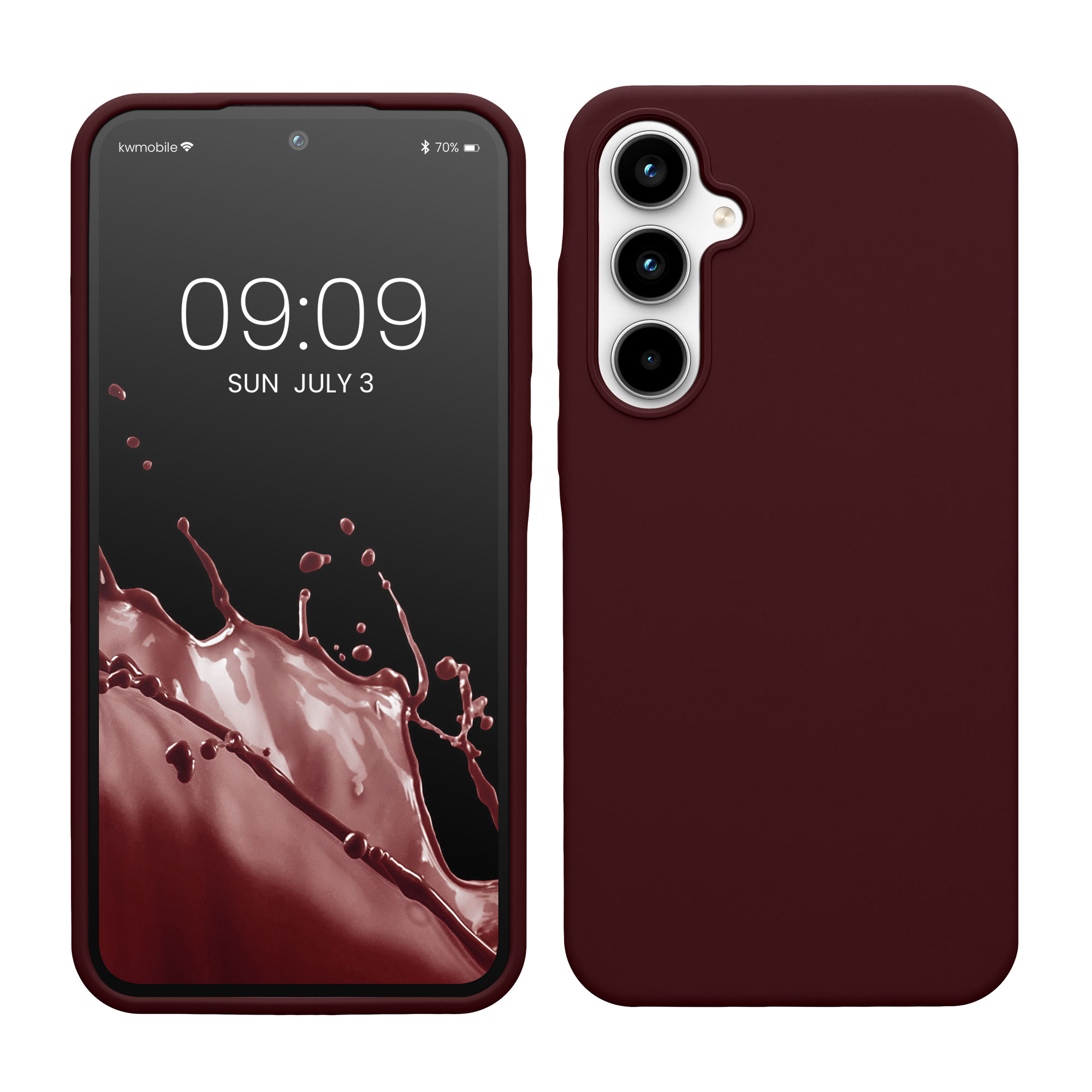 Gummierte Silikon Hülle für Samsung Galaxy A35 in Bordeaux Violett