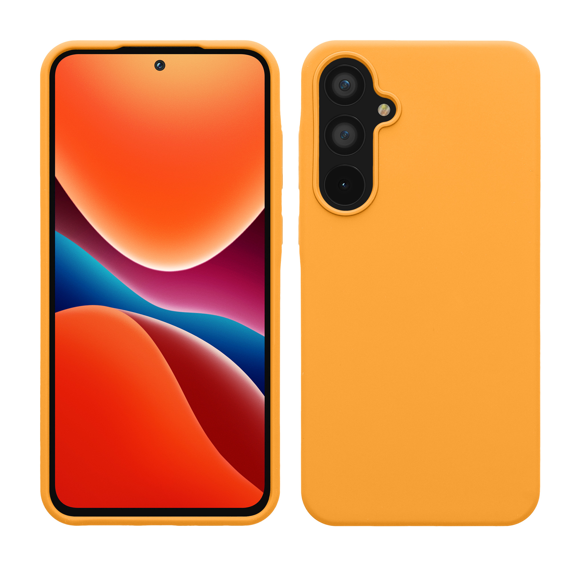 Gummierte Silikon Hülle für Samsung Galaxy A55 5G in Fruity Orange