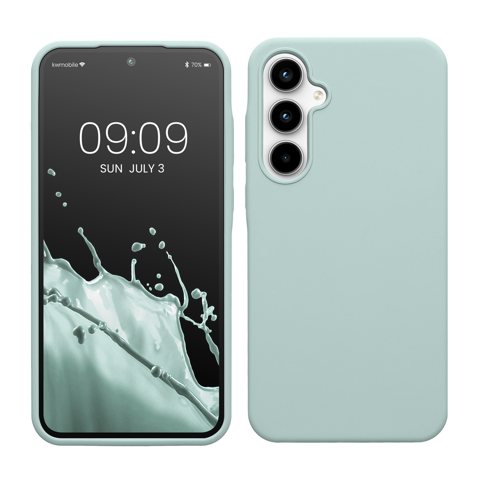 Gummierte Silikon Hülle für Samsung Galaxy A35 in Cool Mint