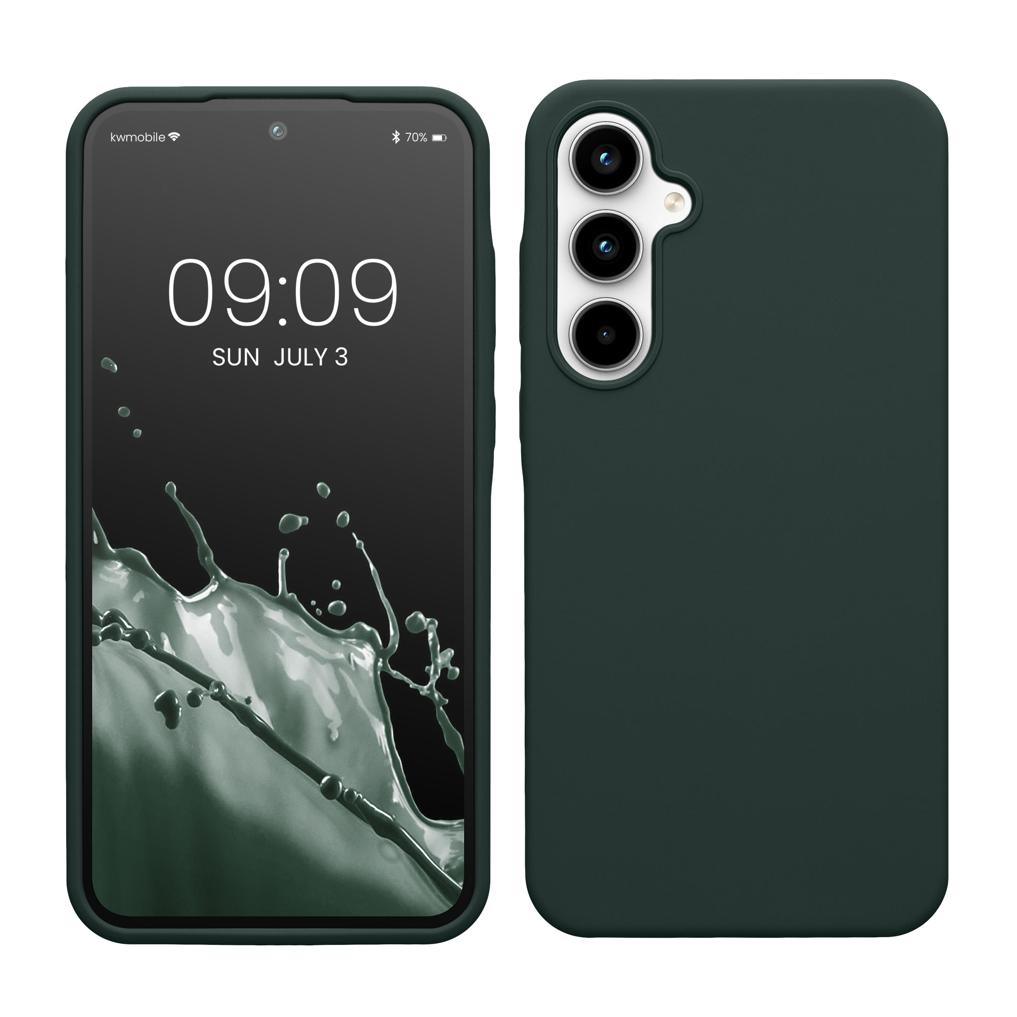 Gummierte Silikon Hülle für Samsung Galaxy A35 in Moosgrün