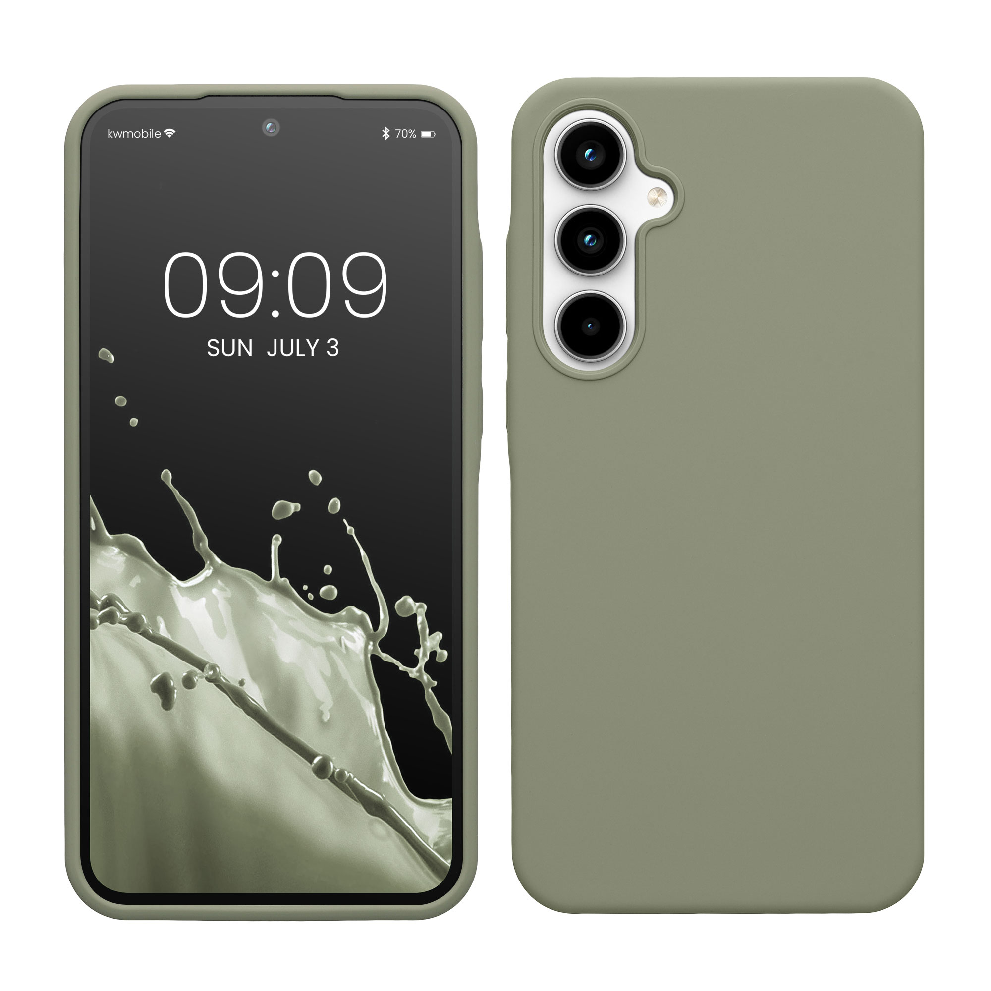 Gummierte Silikon Hülle für Samsung Galaxy A35 in Graugrün