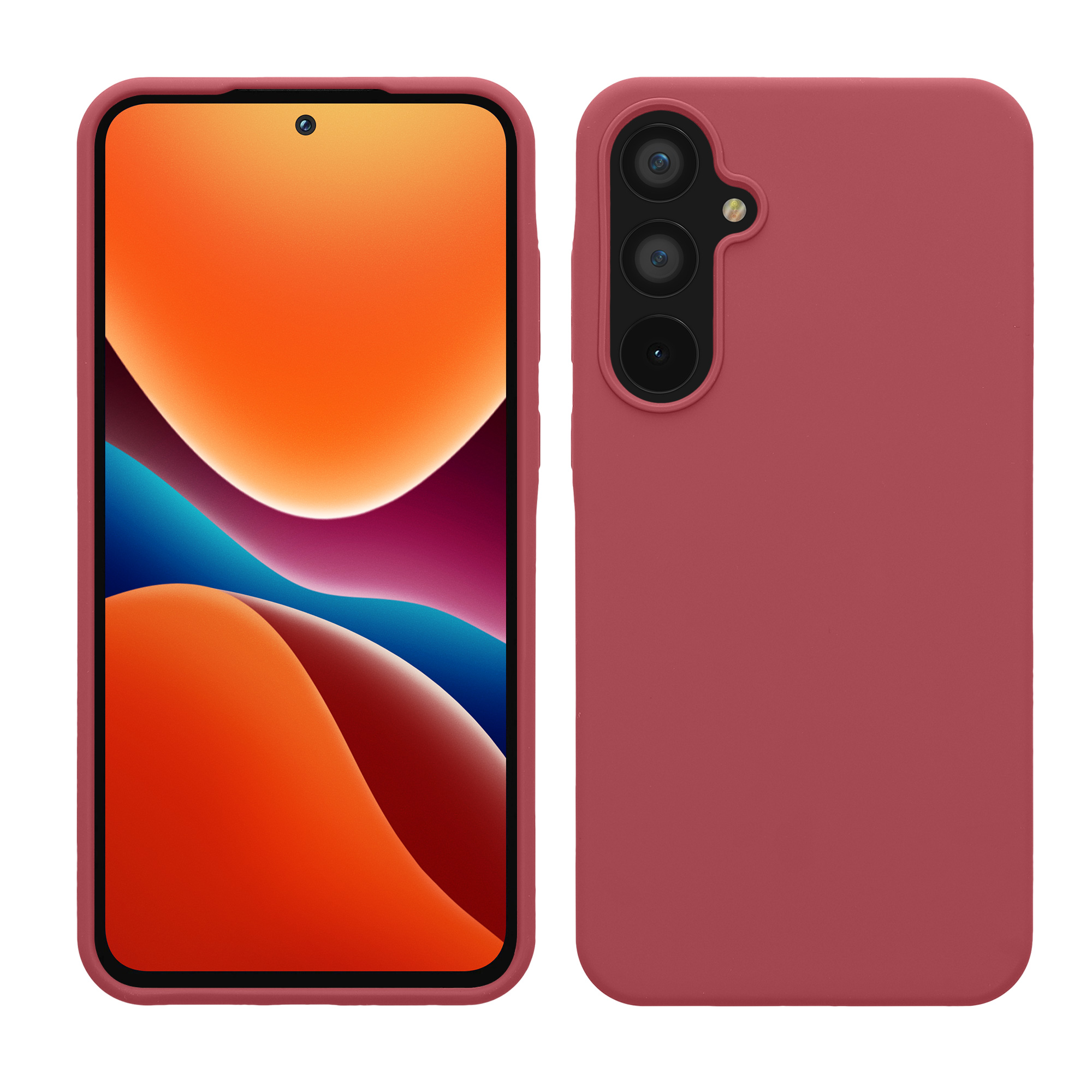 Gummierte Silikon Hülle für Samsung Galaxy A55 5G in Dark Rose