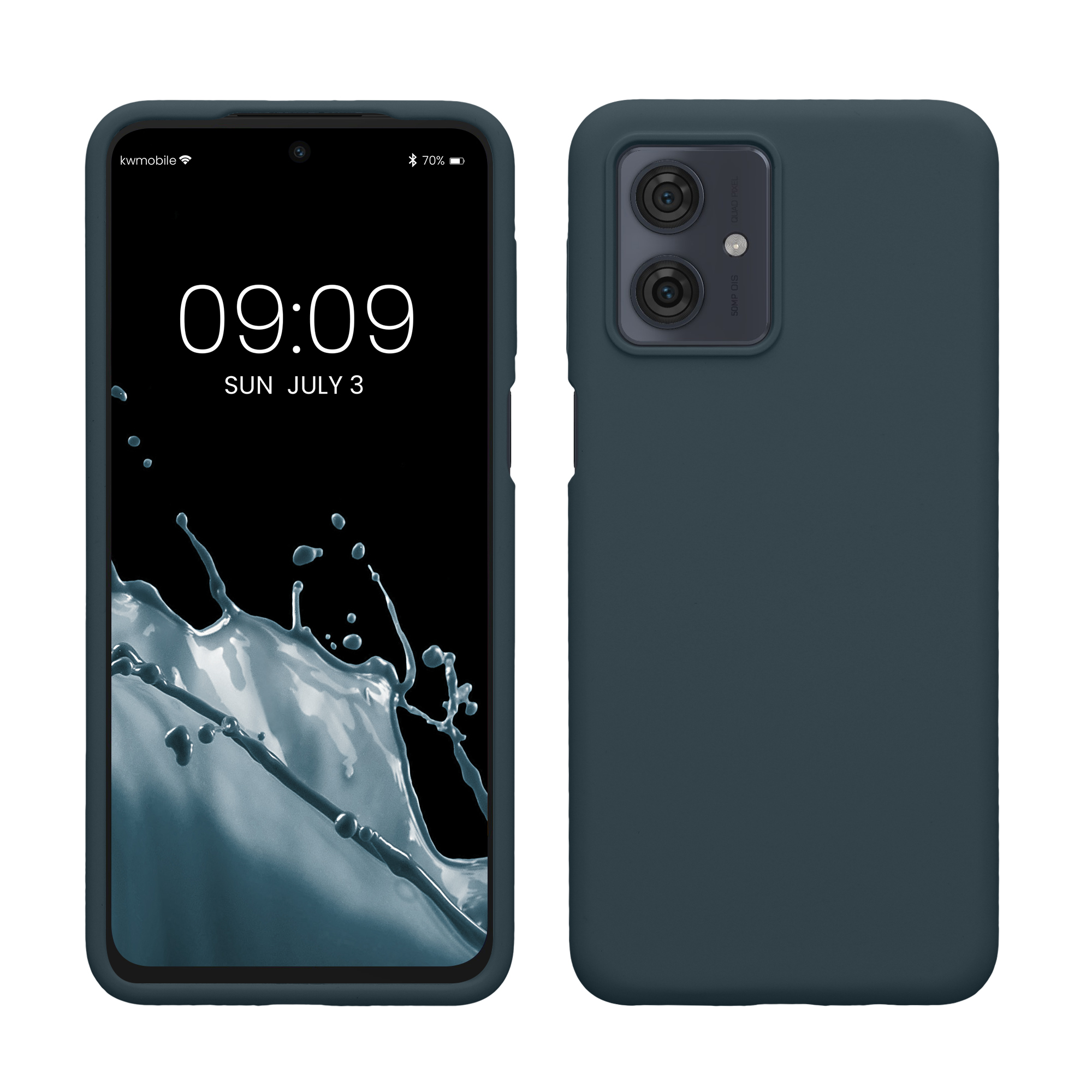 Gummierte Silikon Hülle für Motorola Moto G54 5G in Dunkler Schiefer Gummierte Silikon Hülle für Motorola Moto G54 5G in Dunkler Schiefer