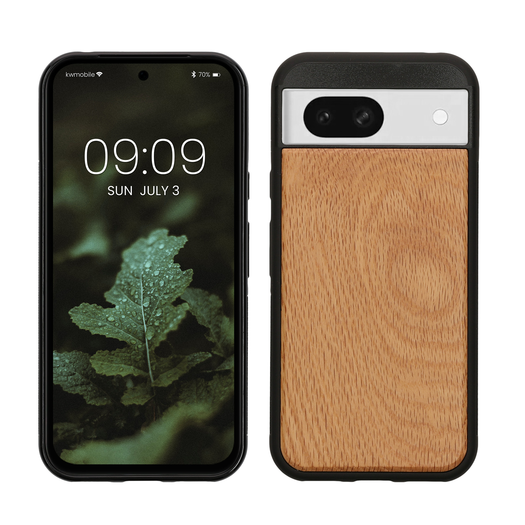 Holzhülle mit TPU Bumper für Google Pixel 8a Eichenholz