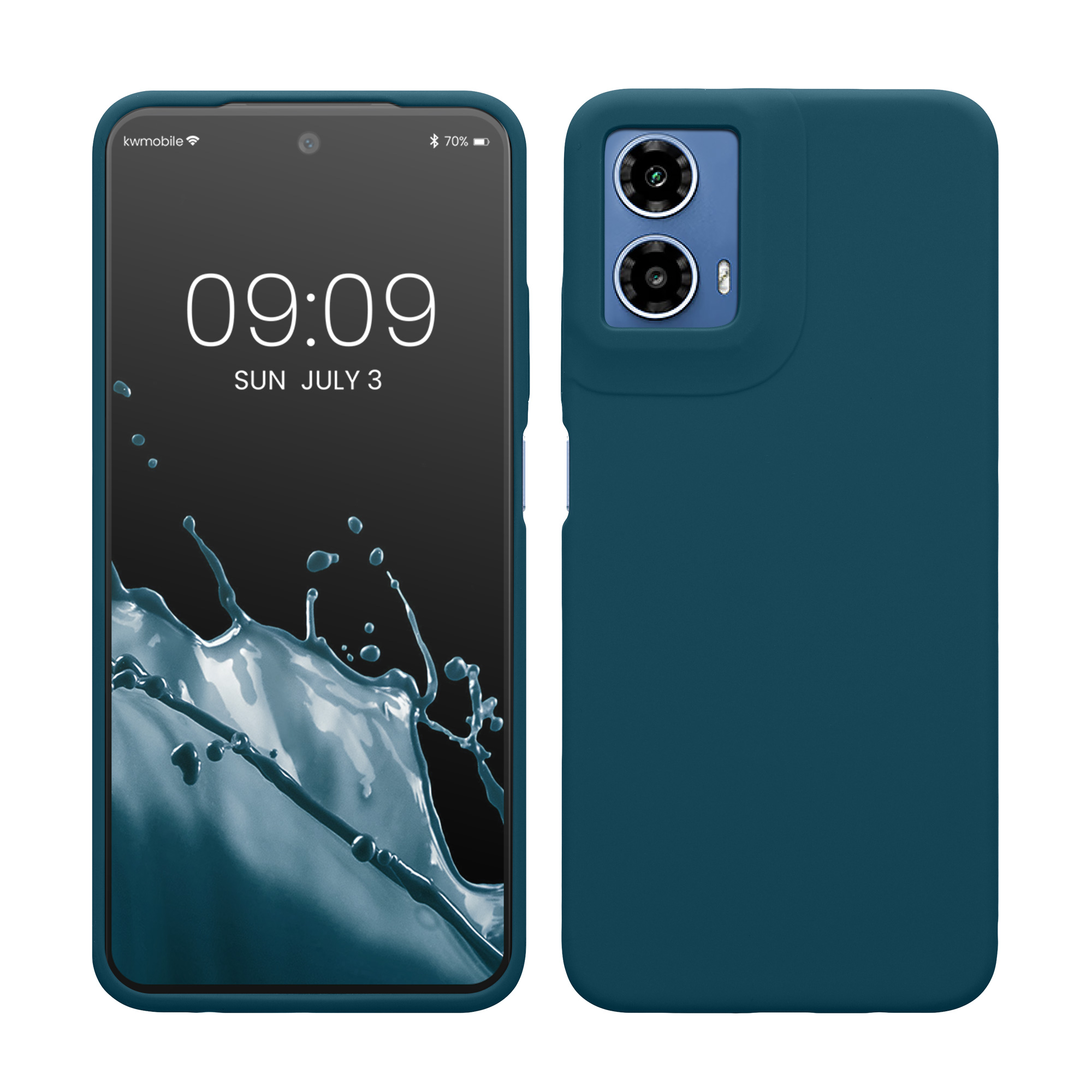 Gummierte Silikon Hülle für Motorola Moto G34 5G in Petrol