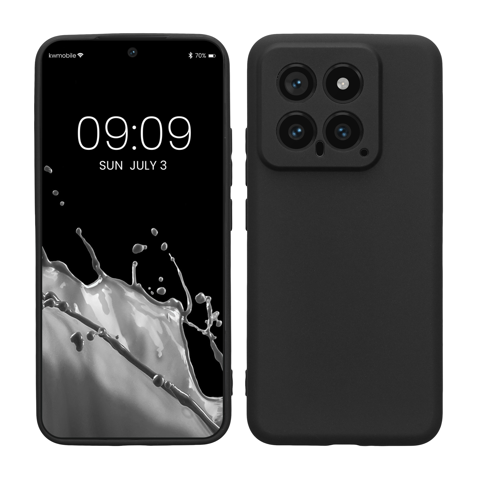 TPU Hülle mit Kameraschutz für Xiaomi 14 5G in Schwarz matt