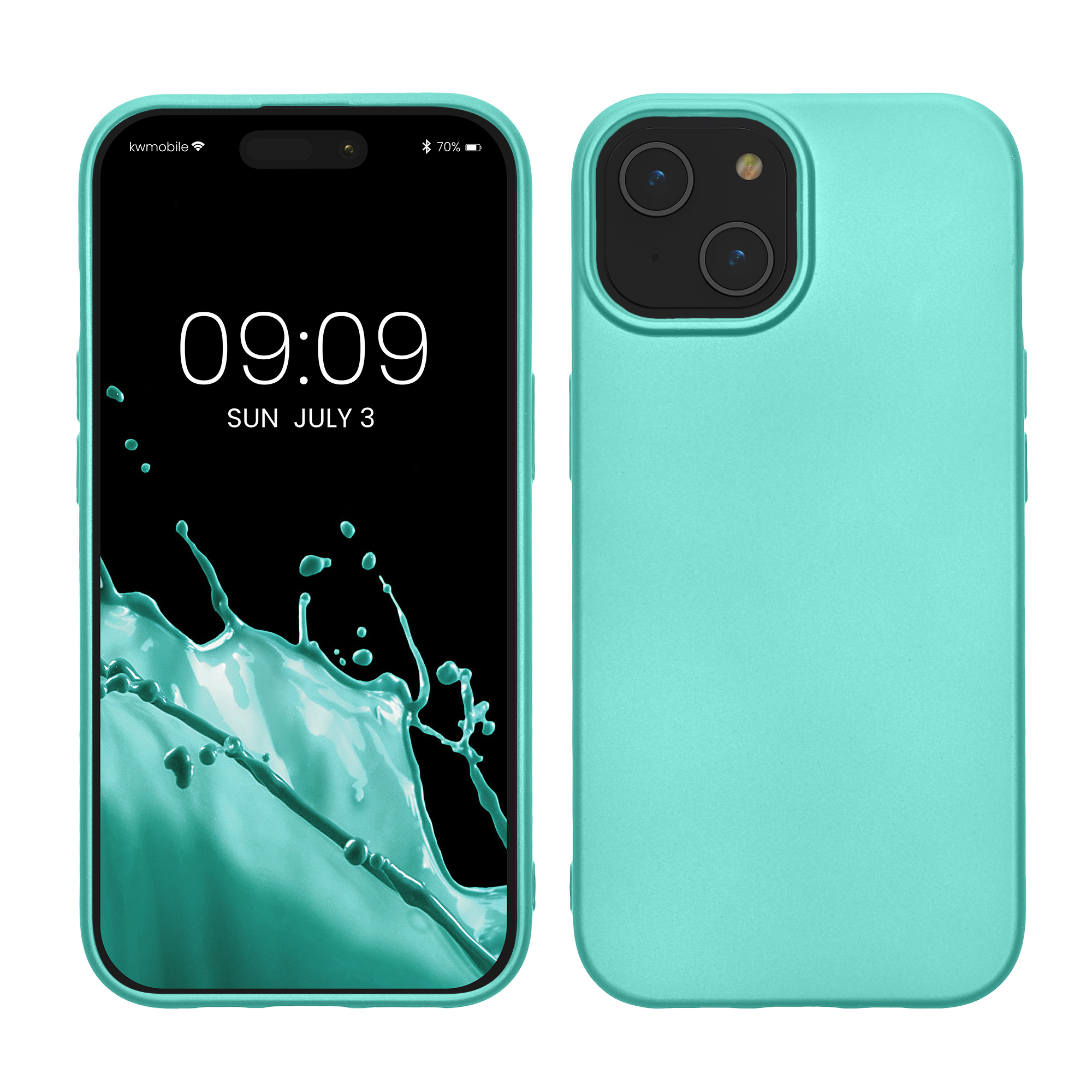 TPU Hülle für Apple iPhone 15 in Metallic Türkis
