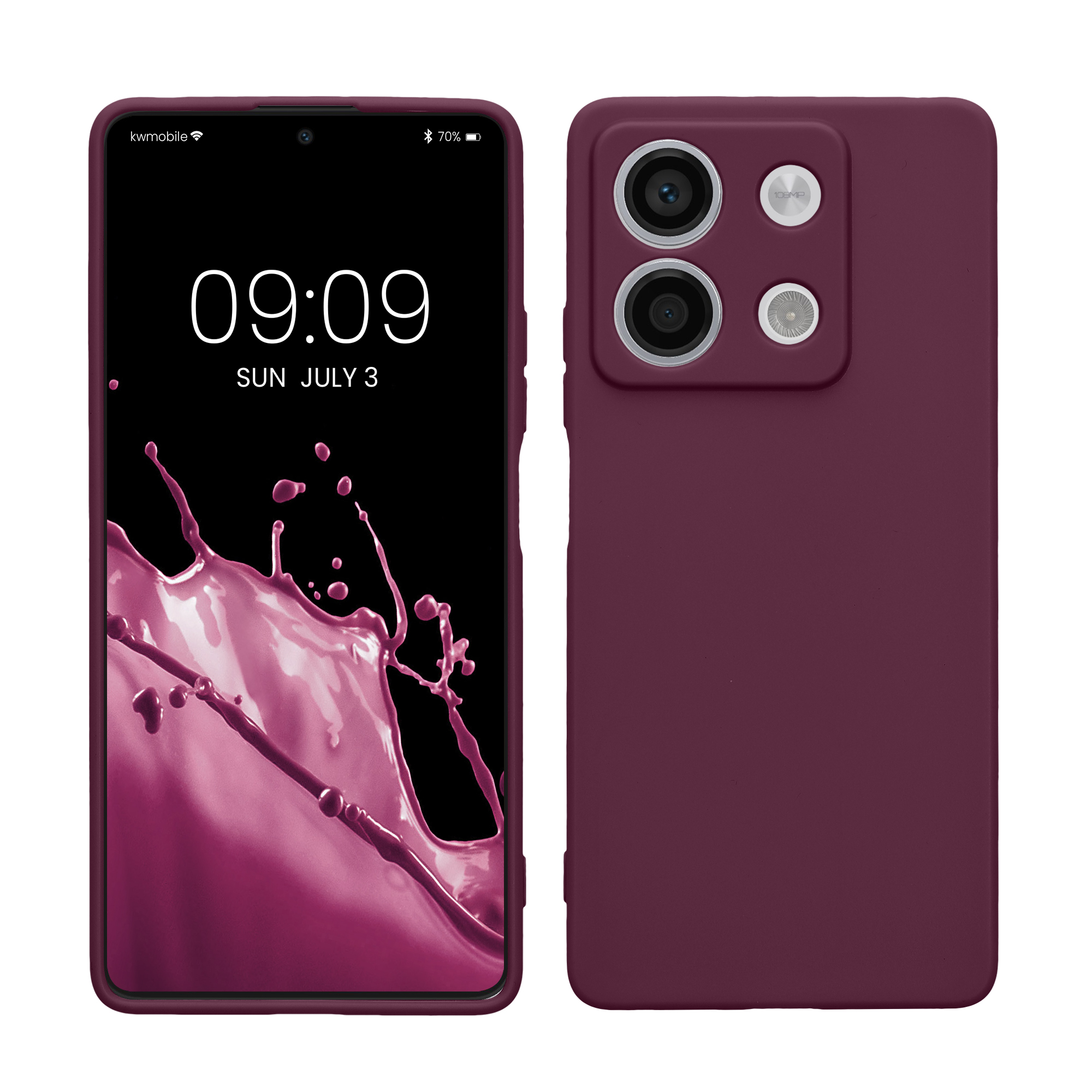 TPU Hülle mit Kameraschutz für Xiaomi Redmi Note 13 5G in Bordeaux Violett