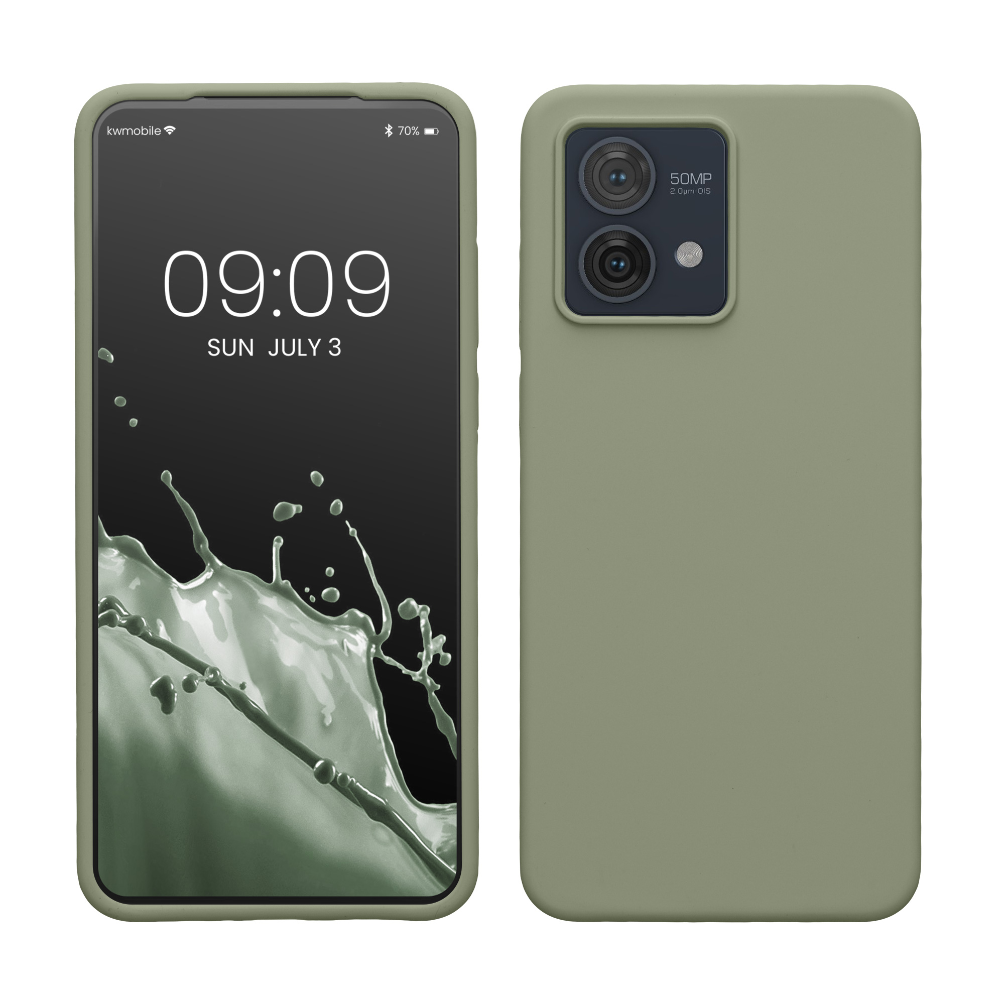 Gummierte Silikon Hülle für Motorola Moto G84 5G in Graugrün