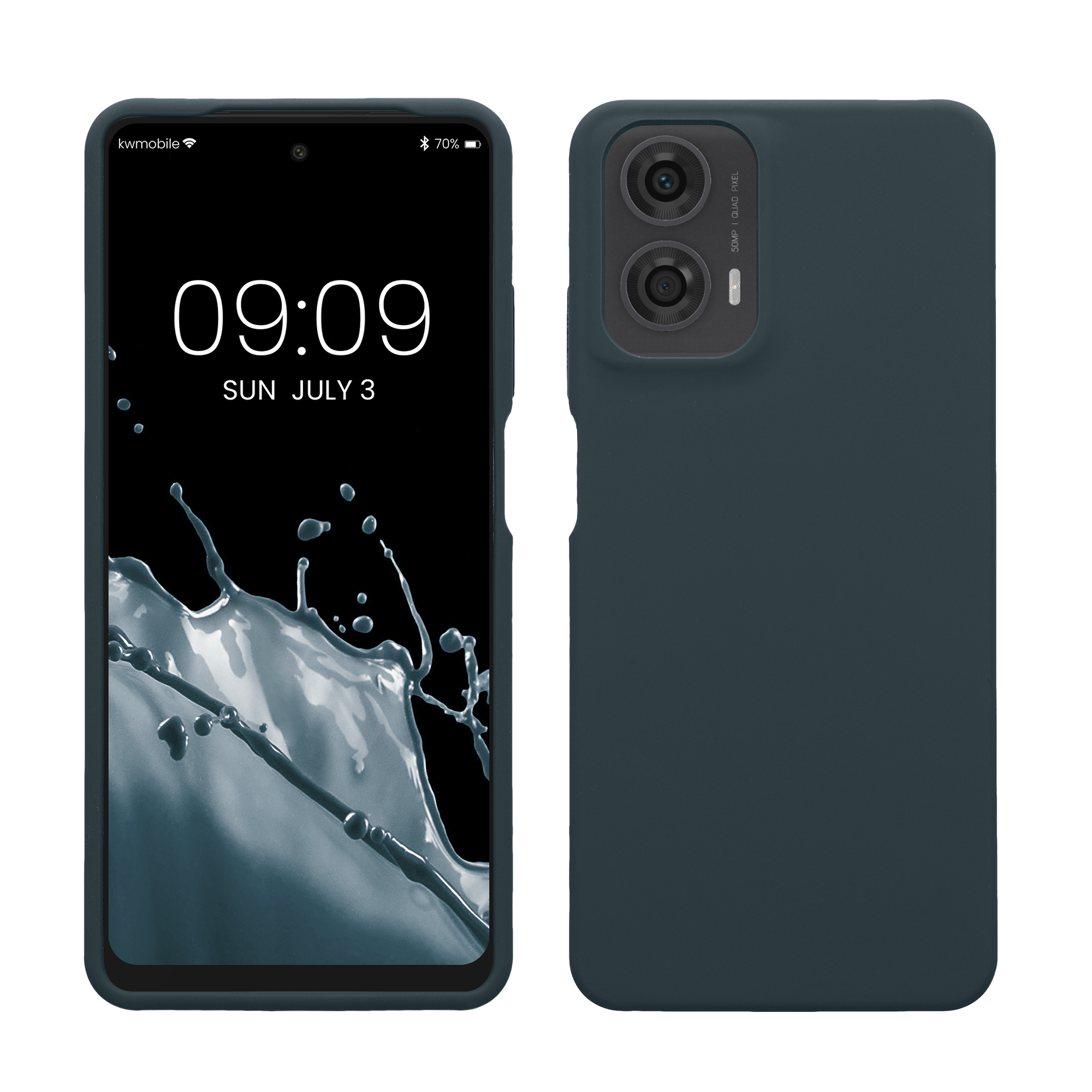 Gummierte Silikon Hülle für Motorola Moto G24 / E14 / G04 / G04s in Dunkler Schiefer Gummierte Silikon Hülle für Motorola Moto G24 / E14 / G04 / G04s in Dunkler Schiefer