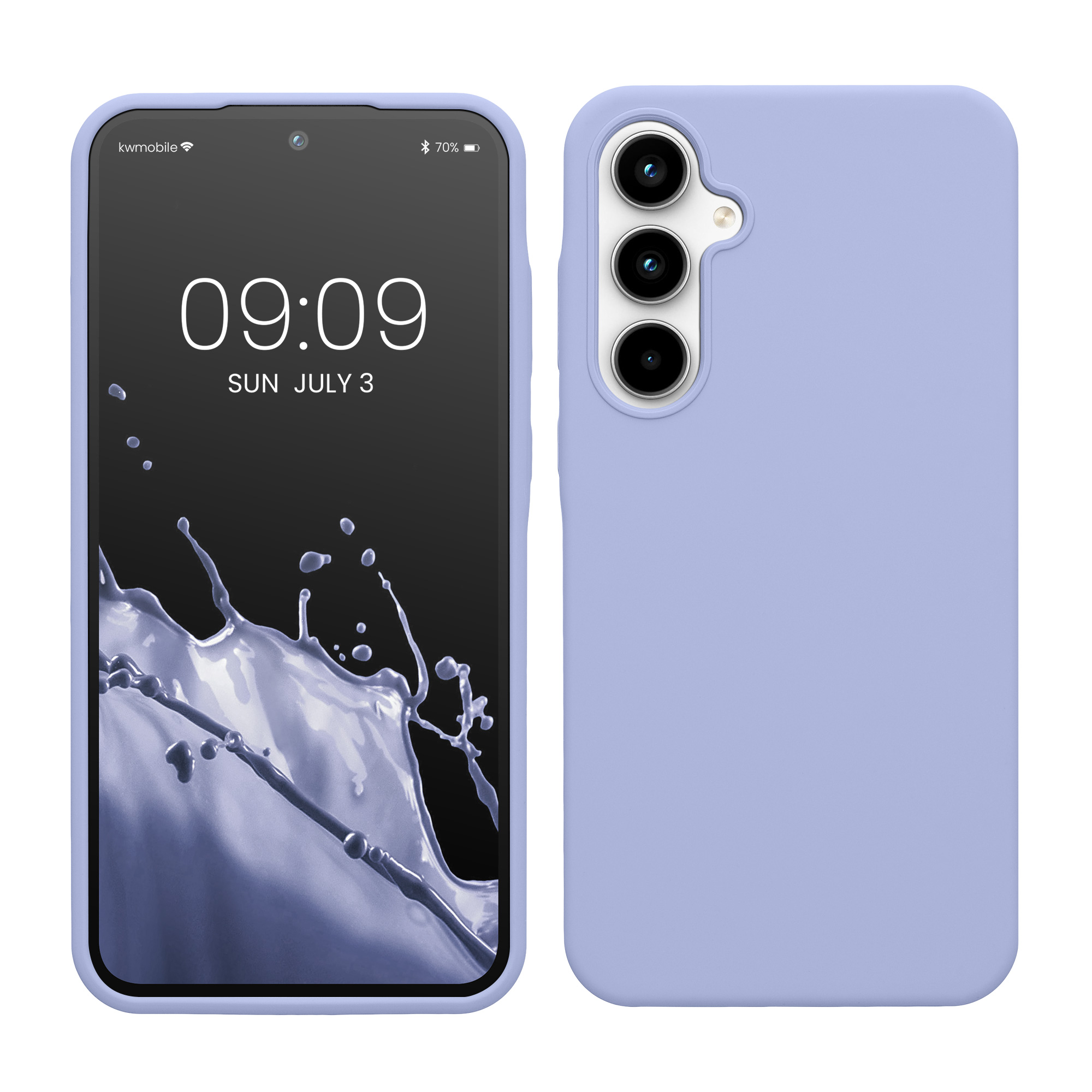 Gummierte Silikon Hülle für Samsung Galaxy A35 in Lavendel