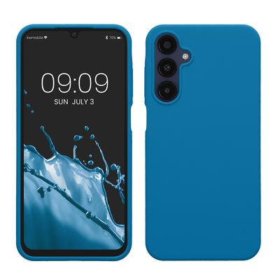 Gummierte Silikon Hülle für Samsung Galaxy A25 in Karibikblau