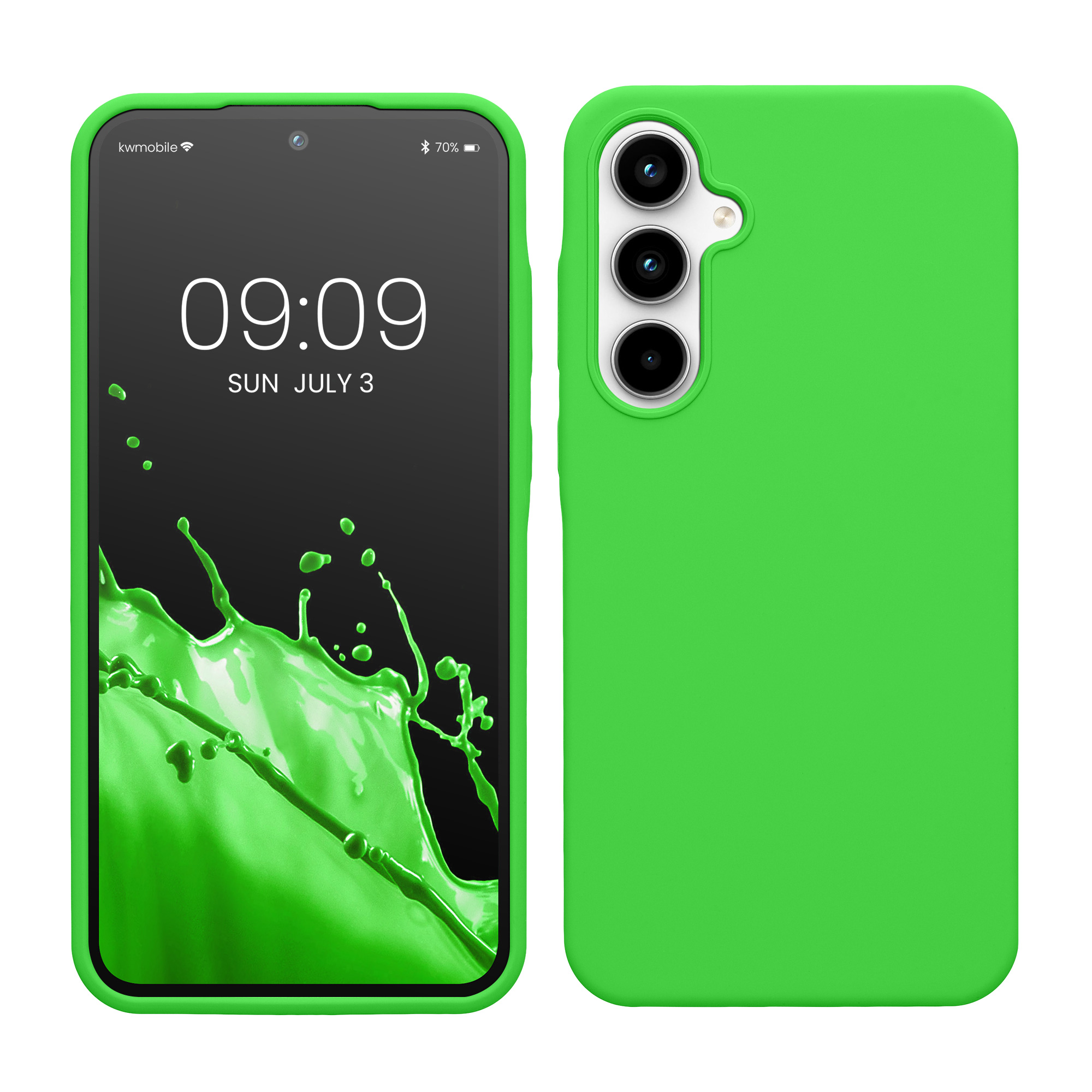 Gummierte Silikon Hülle für Samsung Galaxy A35 in Limettengrün