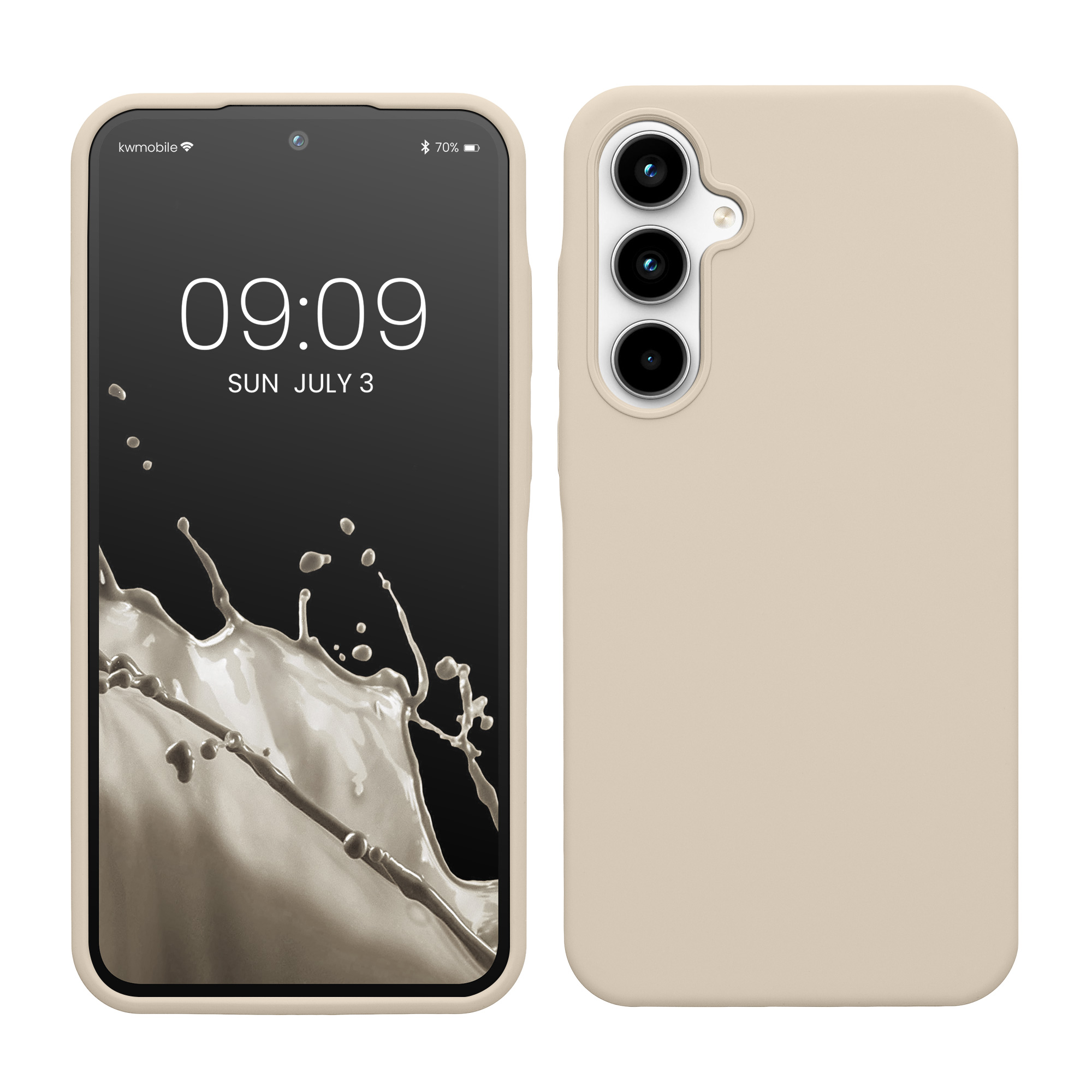 Gummierte Silikon Hülle für Samsung Galaxy A35 in Creme matt