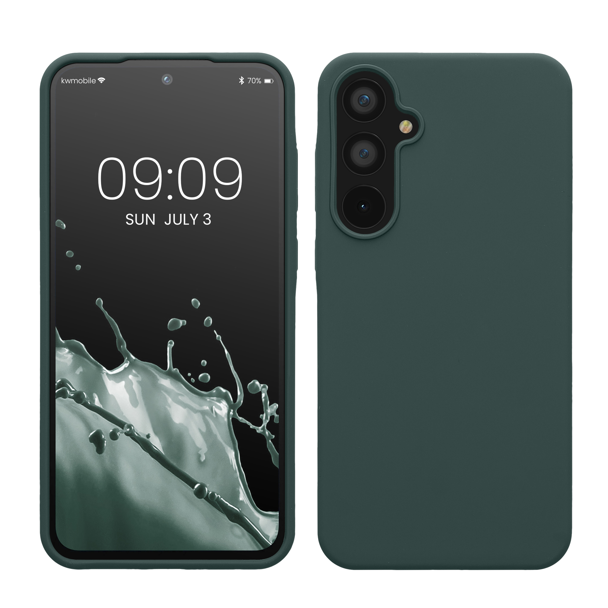 Gummierte Silikon Hülle für Samsung Galaxy A55 5G in Blaugrün