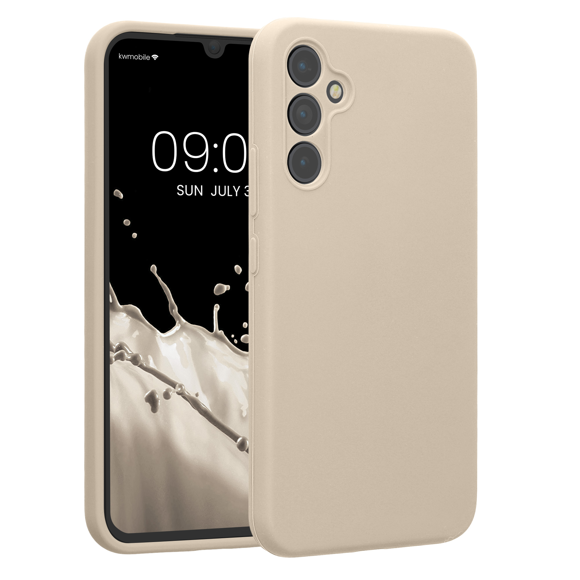 Gummierte Silikon Hülle mit Kameraschutz für Samsung Galaxy A34 5G in Creme Gummierte Silikon Hülle mit Kameraschutz für Samsung Galaxy A34 5G in Creme