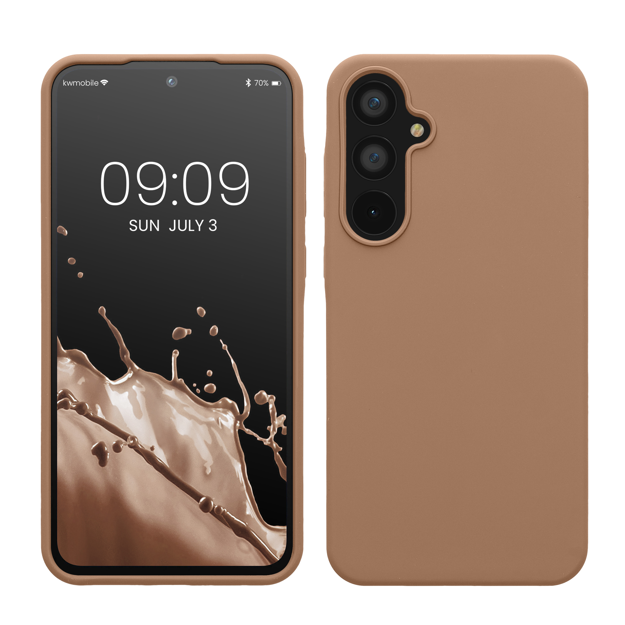 Gummierte Silikon Hülle für Samsung Galaxy A55 5G in Cappuccino