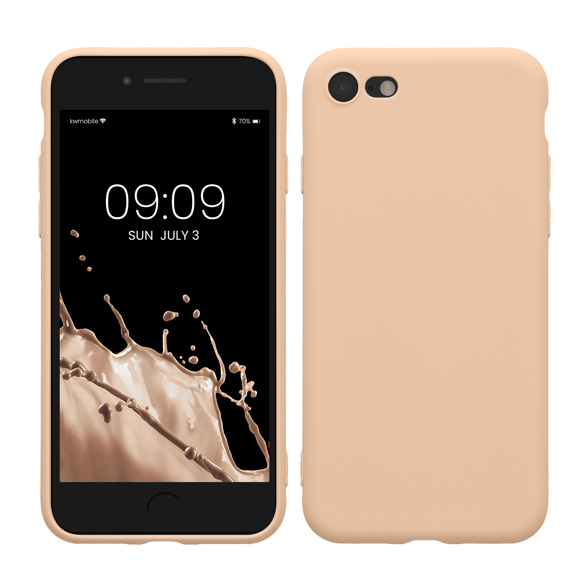 TPU Hülle mit Kameraschutz für Apple iPhone SE (2022) / iPhone SE (2020) / iPhone 8 / iPhone 7 in Pastell Pfirsich
