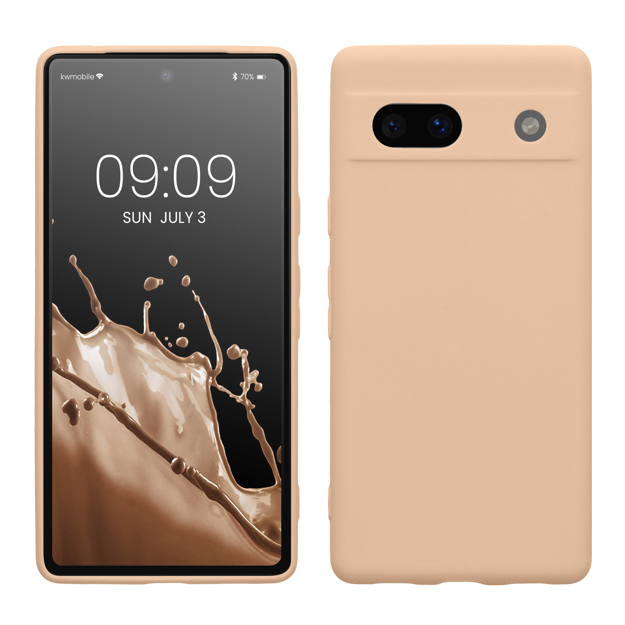 TPU Hülle mit Kameraschutz für Google Pixel 7a in Pastell Pfirsich